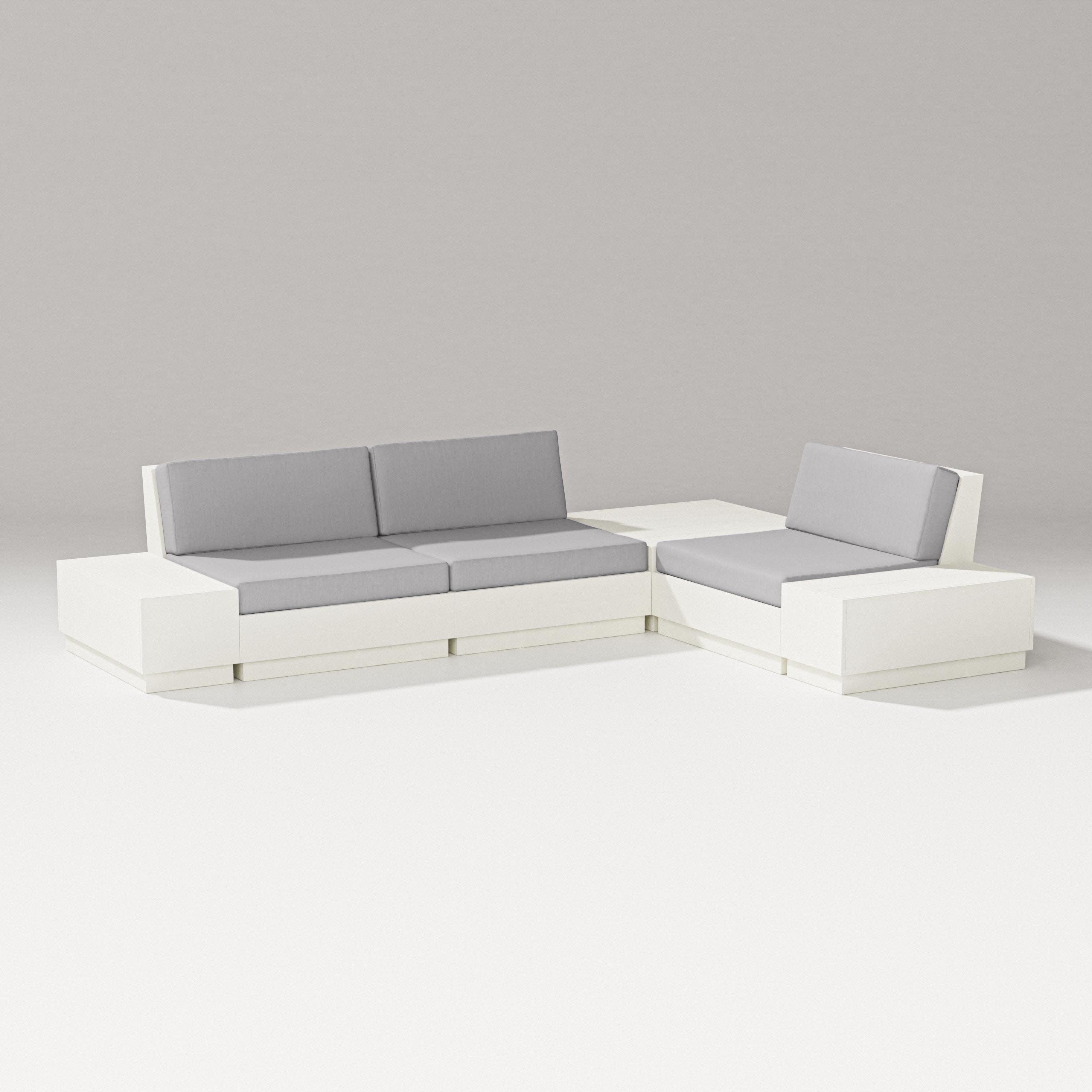 Elevate 6-Piece Corner Sectional in Vintage White / Granite