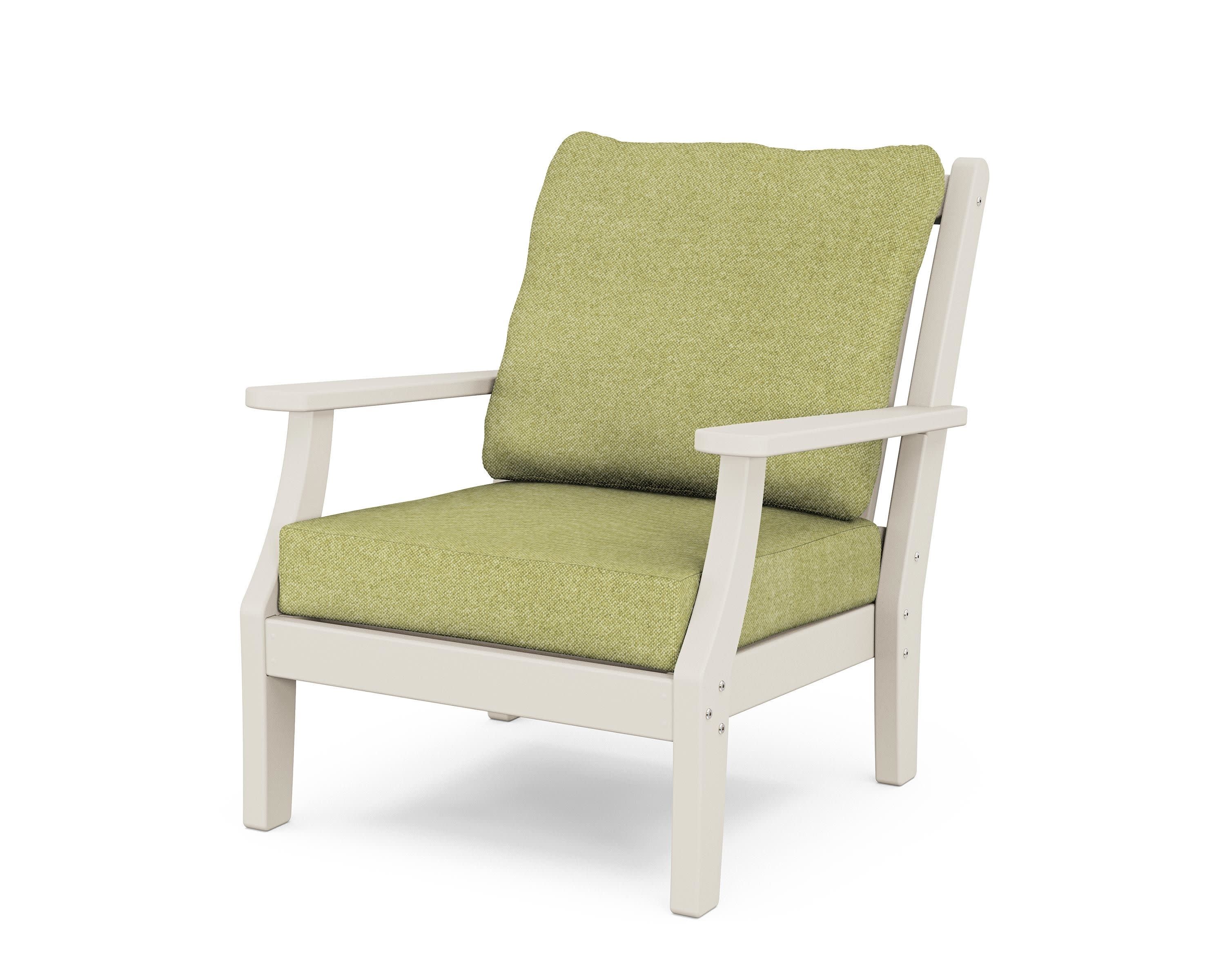 Wovendale Deep Seating Chair in Sand / Chartreuse Boucle