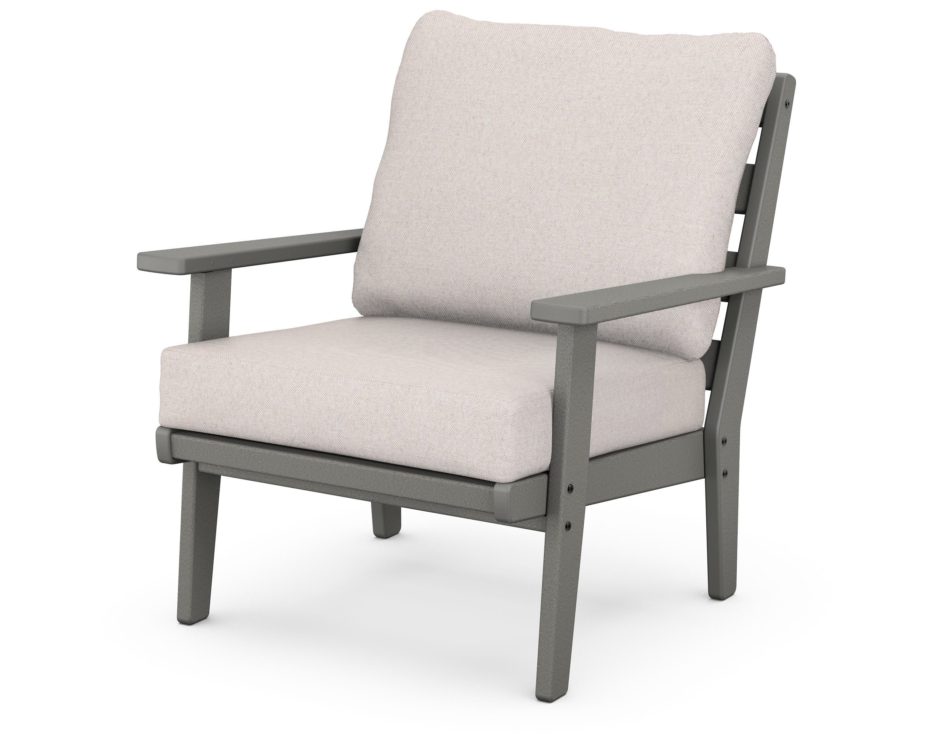 Grant Park Deep Seating Chair in Slate Grey / Dune Burlap