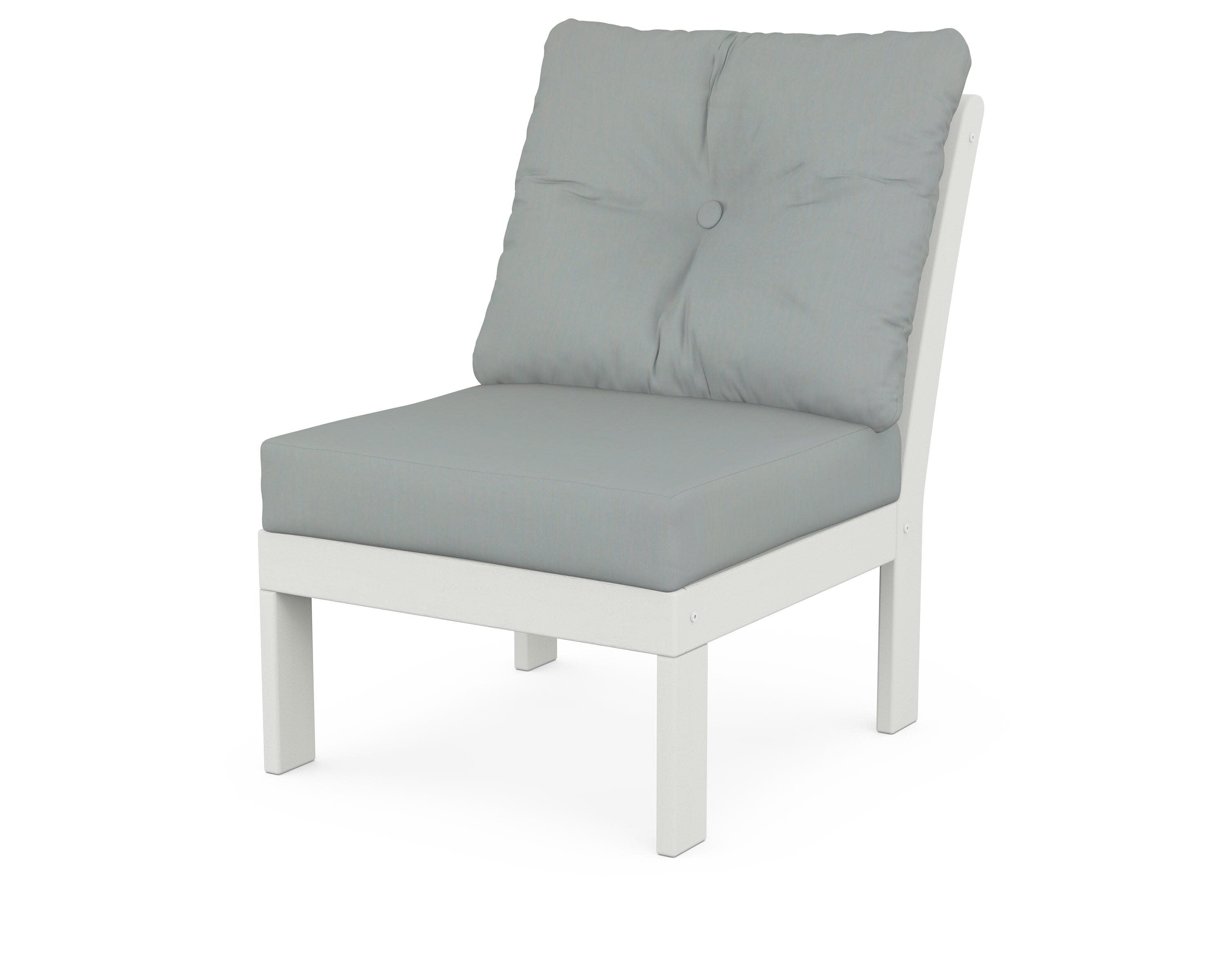Vineyard Modular Armless Chair in Vintage White / Spa