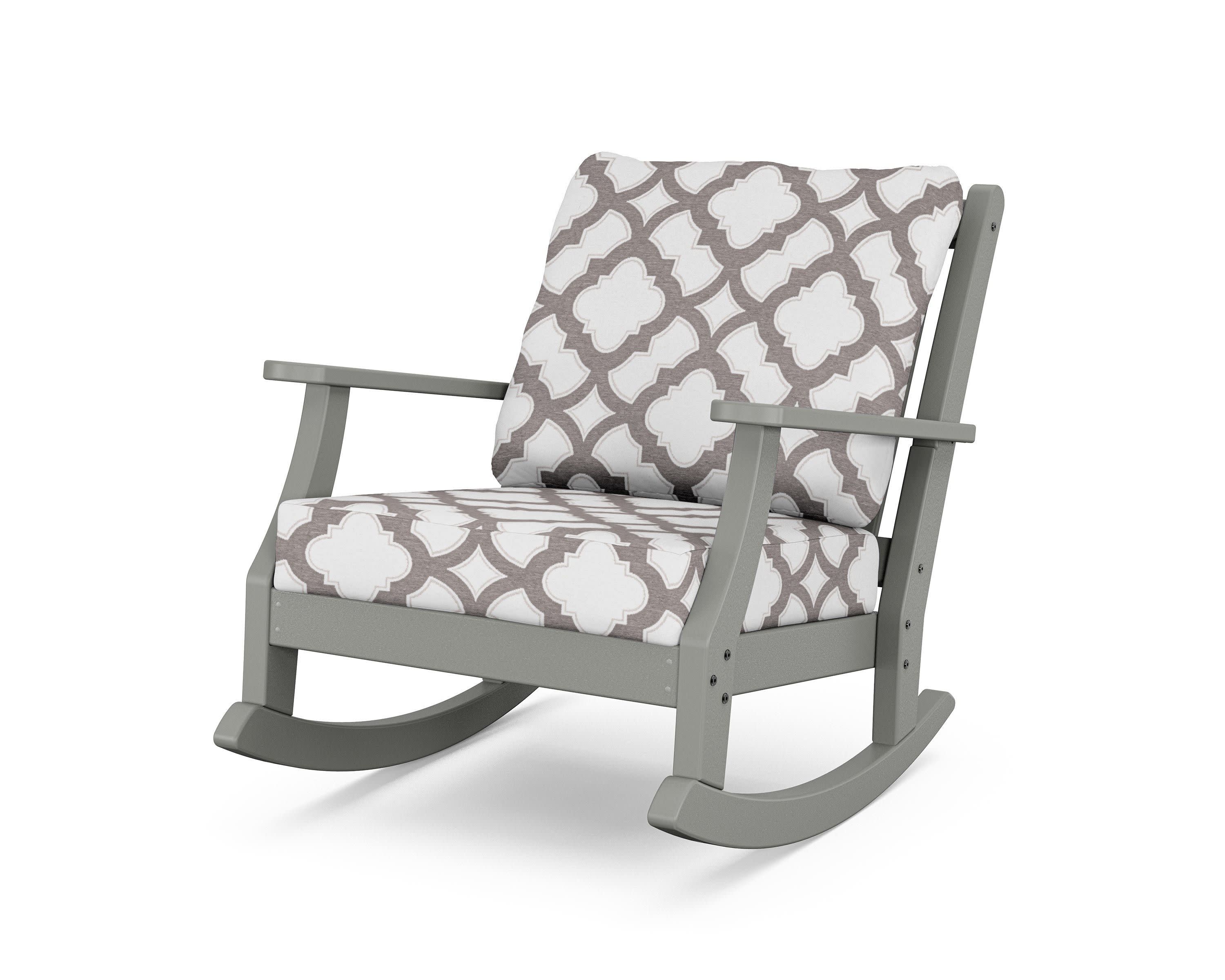 Wovendale Deep Seating Rocking Chair in Slate Grey / Trellis Grey Mist