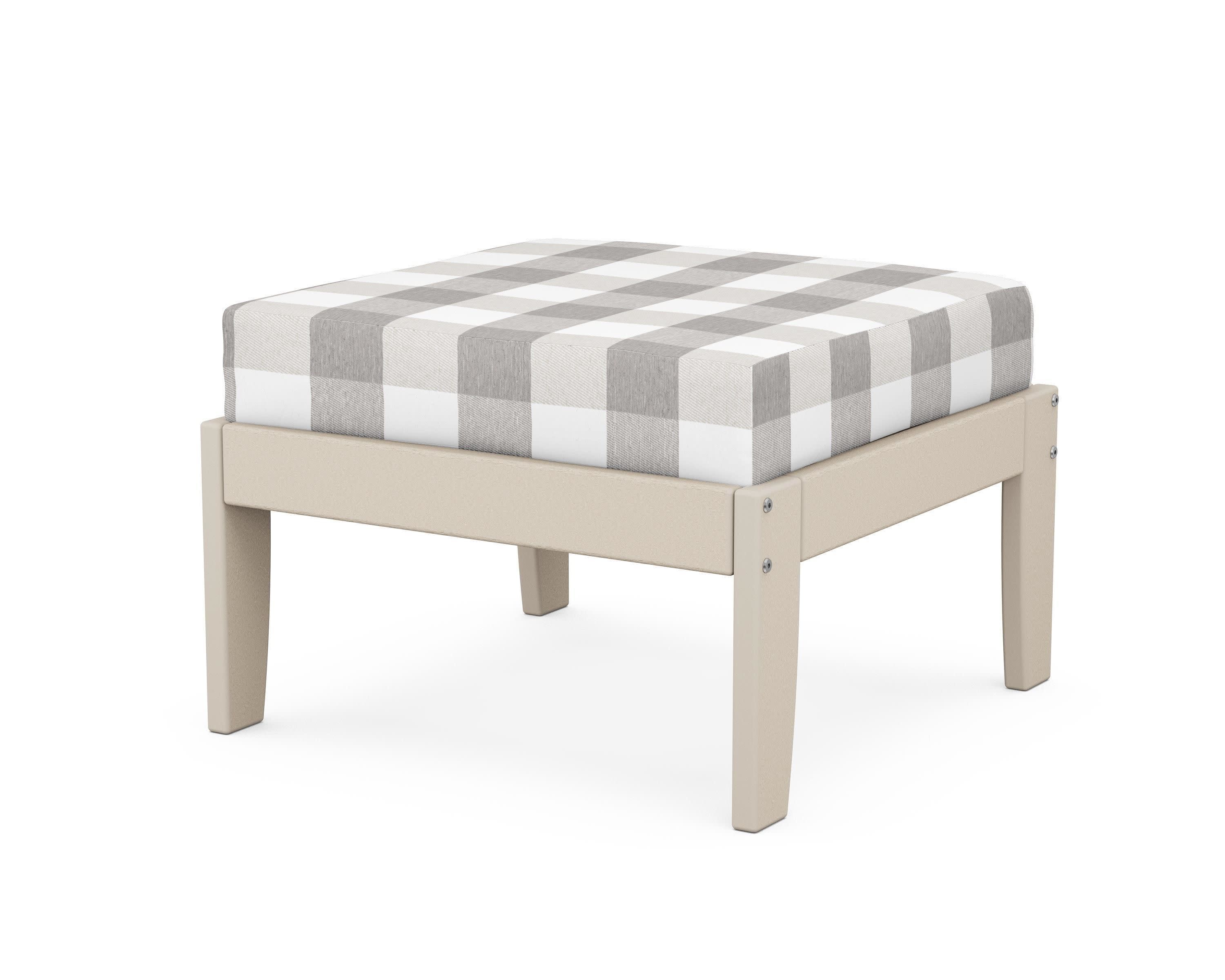 Modular Ottoman - Classic in Sand / Buffalo Plaid Grey Mist