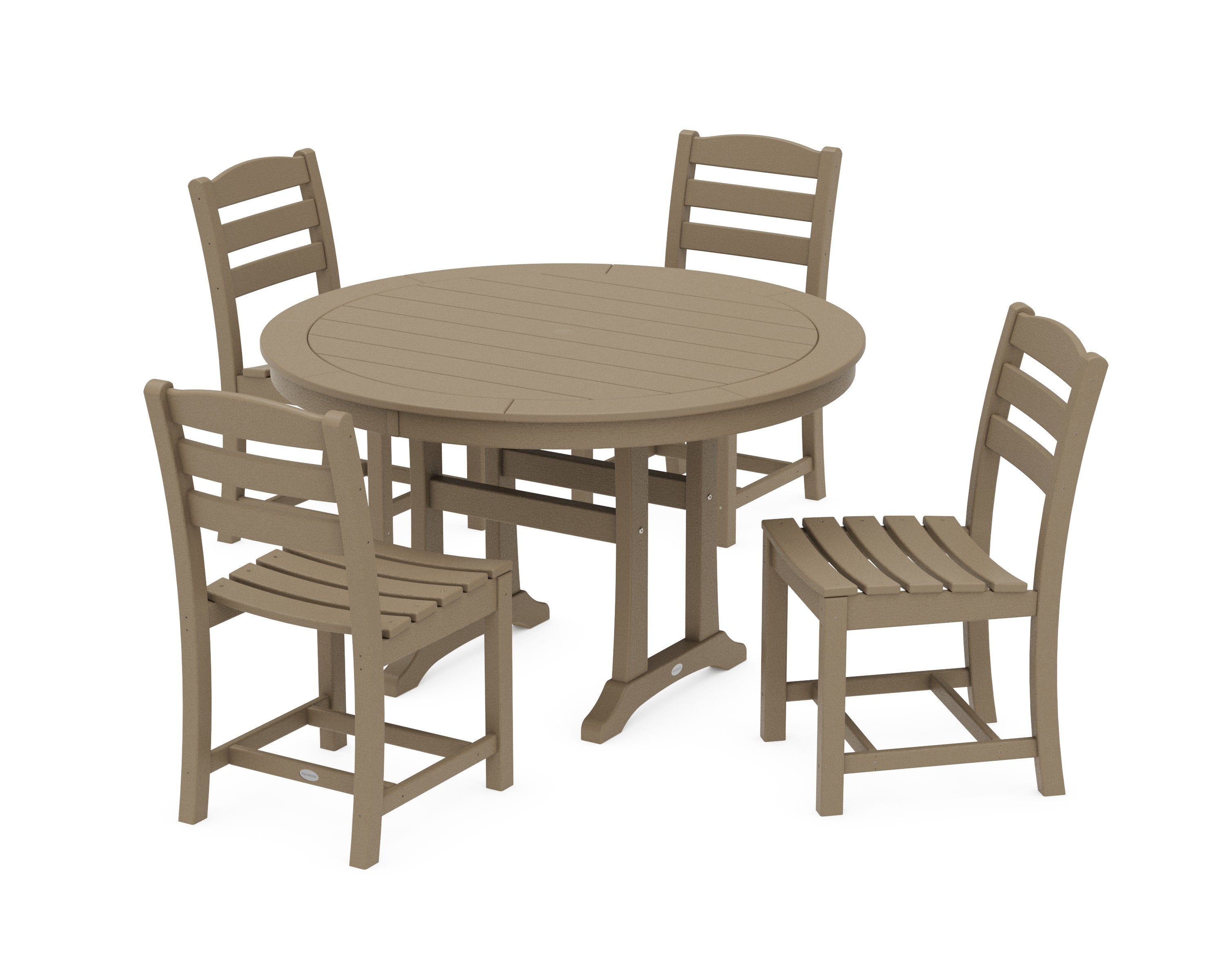 La Casa Caf 5-Piece Side Chair Dining Set in Vintage Sahara