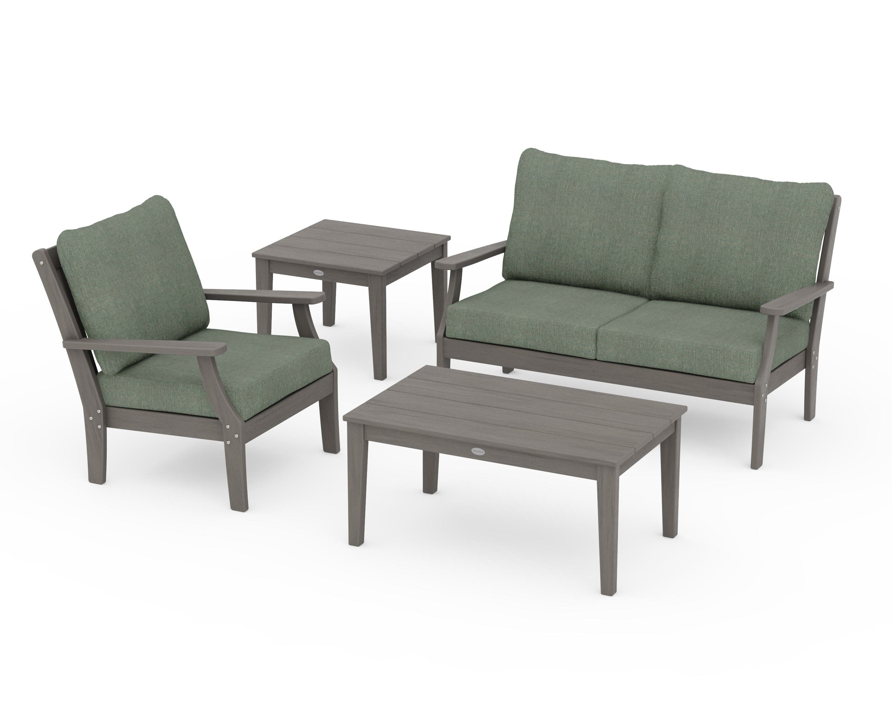 Braxton 4-Piece Deep Seating Set in Driftwood / Cast Sage