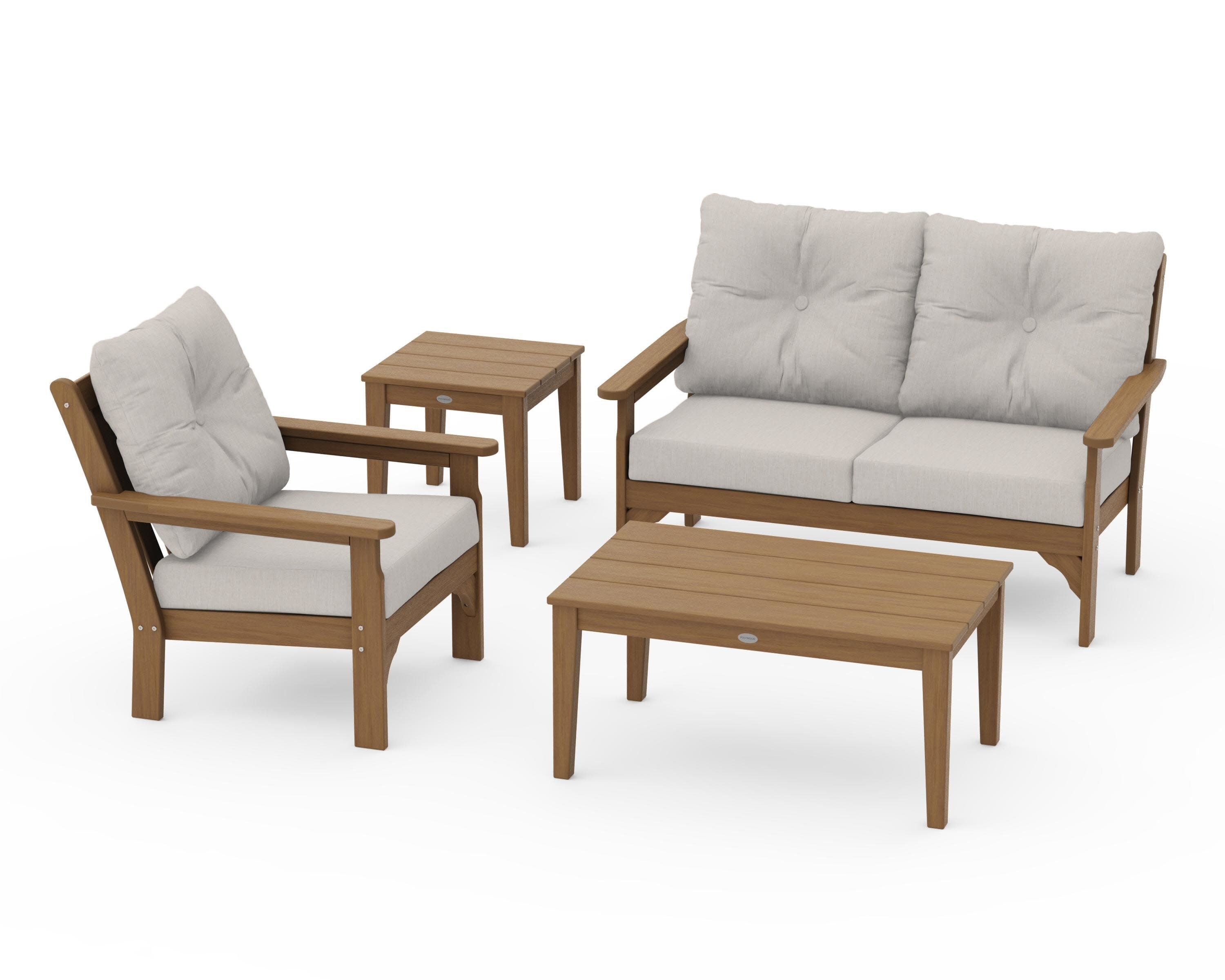Vineyard 4-Piece Deep Seating Set in Natural / Cast Ash