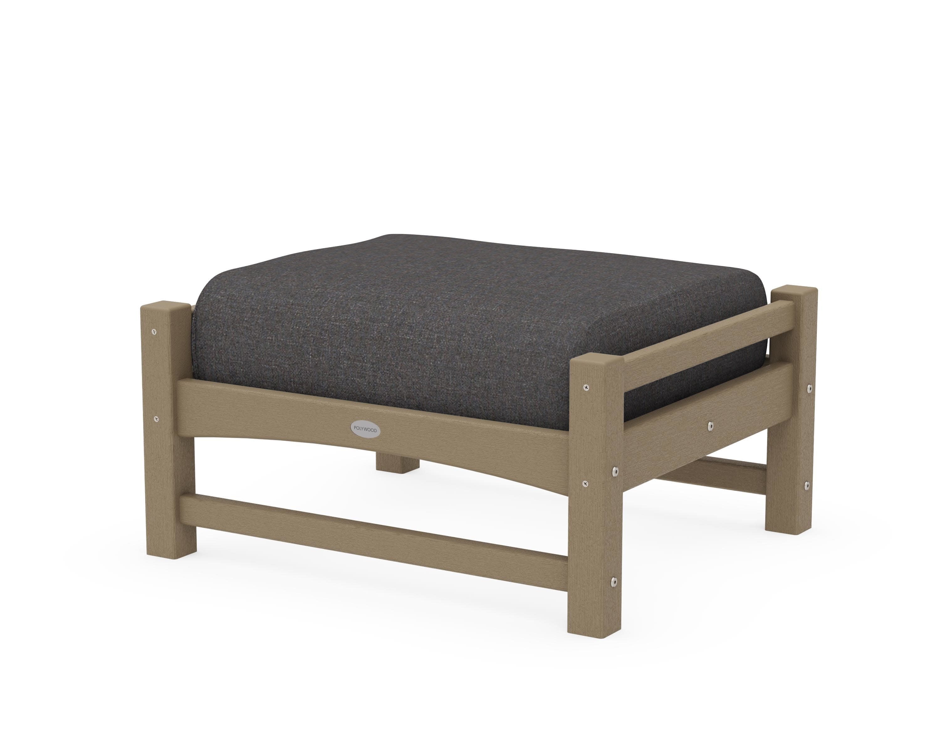 Club Ottoman in Vintage Sahara / Ash Charcoal
