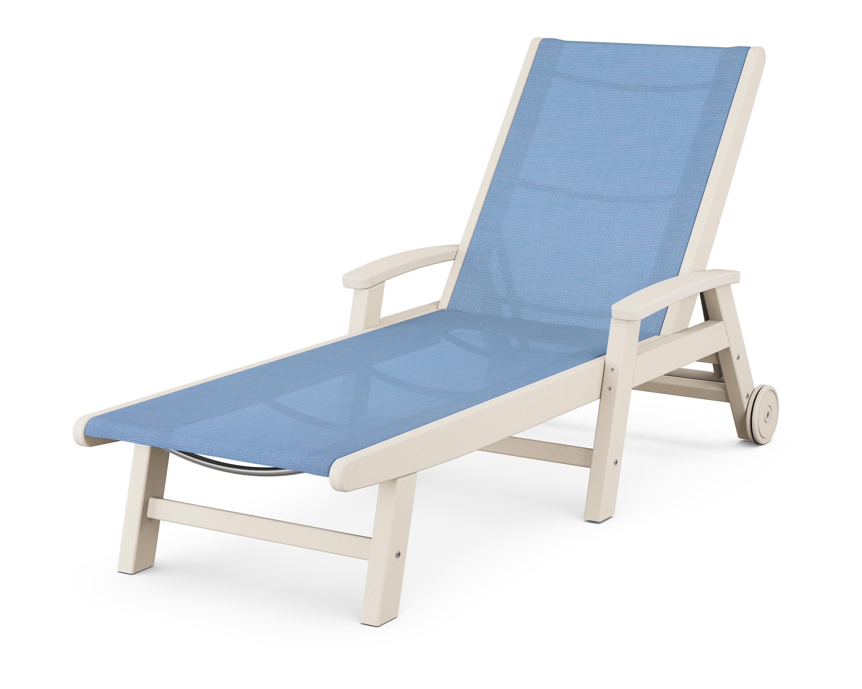 Coastal Chaise with Wheels in Sand / Poolside Sling