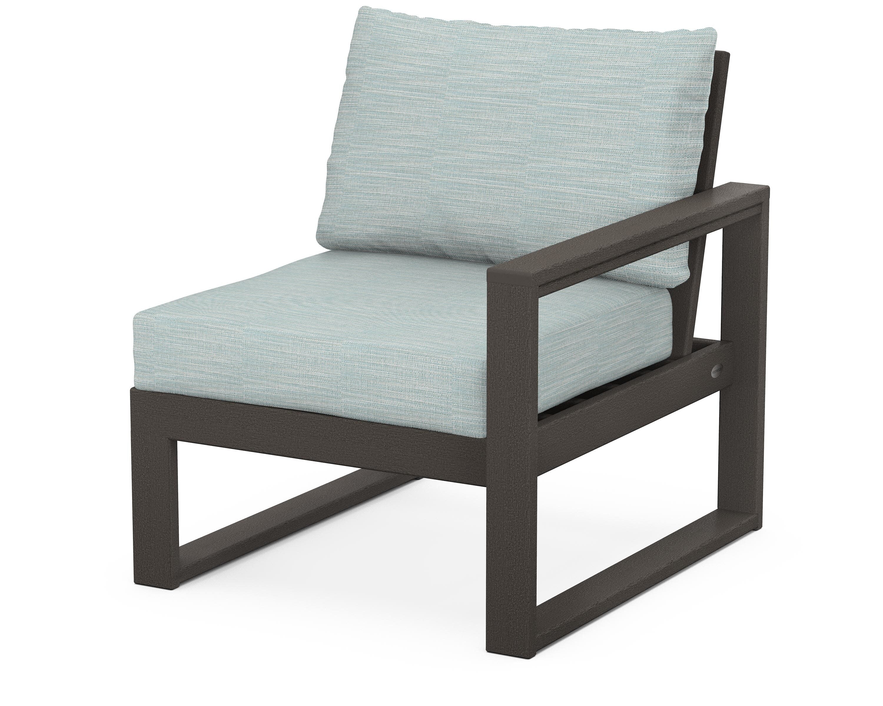EDGE Modular Right Arm Chair in Vintage Coffee / Soothe Mist