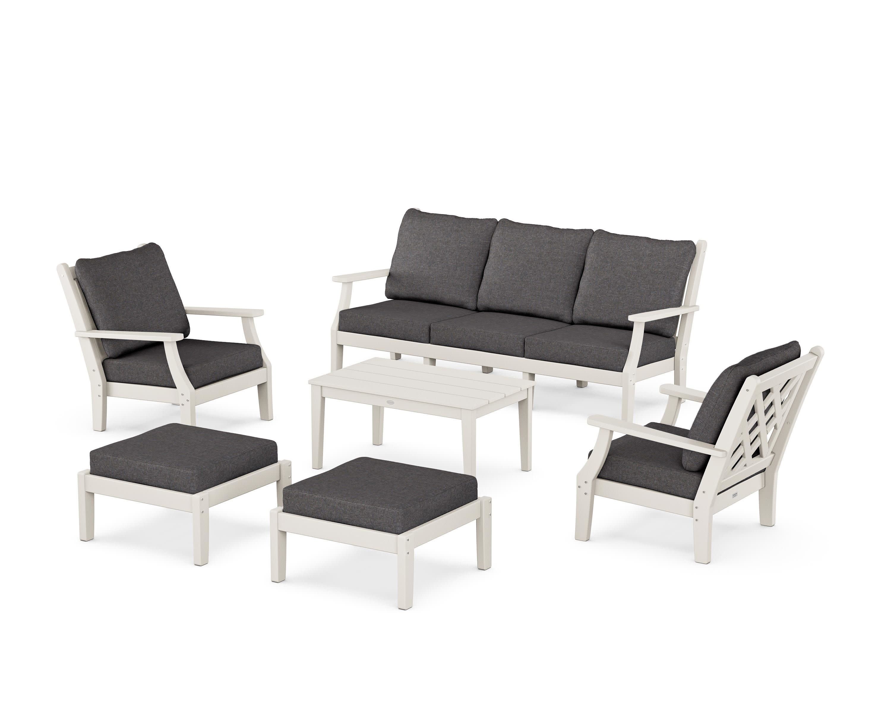 Wovendale 6-Piece Lounge Sofa Set in Sand / Ash Charcoal