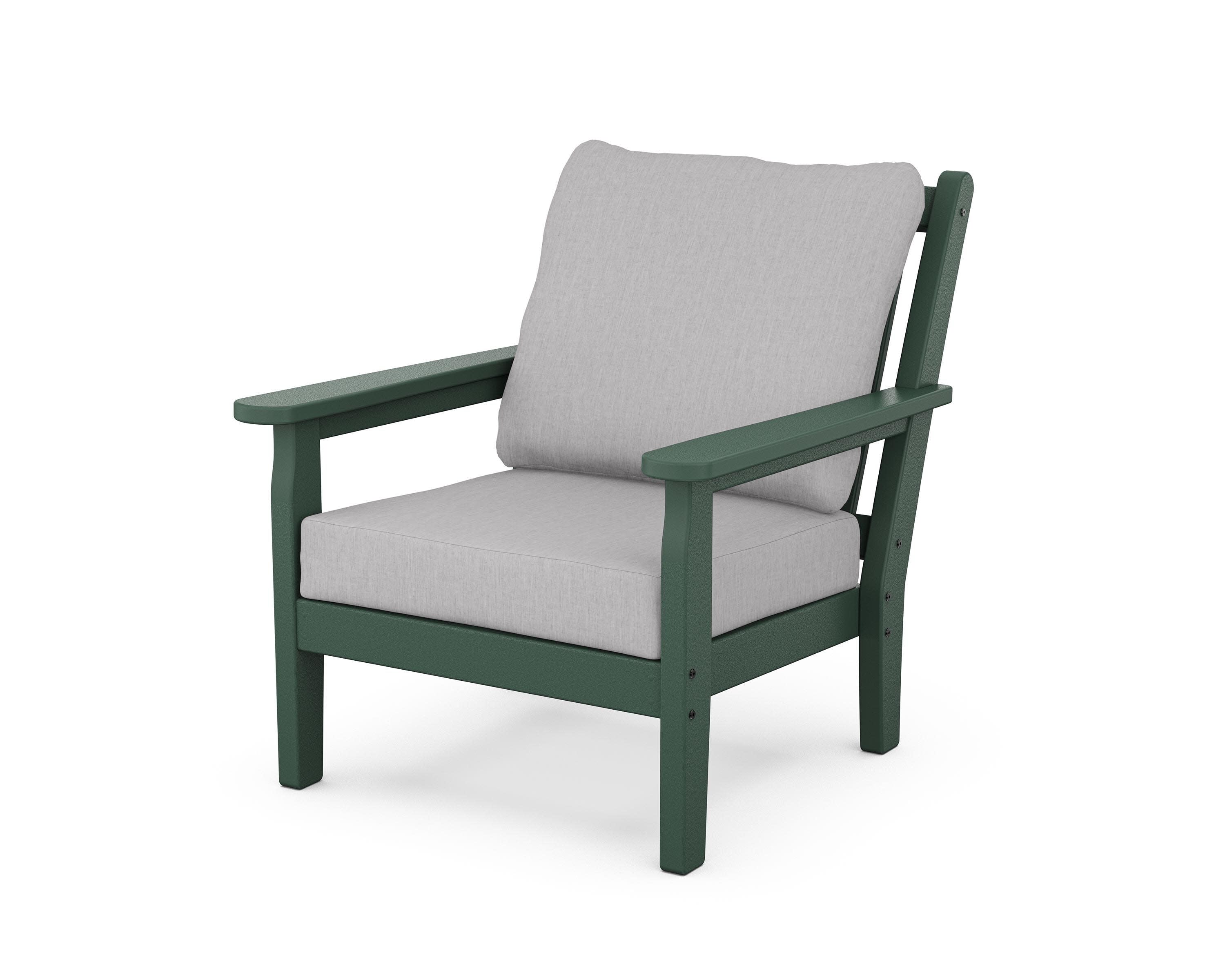 Chippendale Deep Seating Chair in Green / Granite