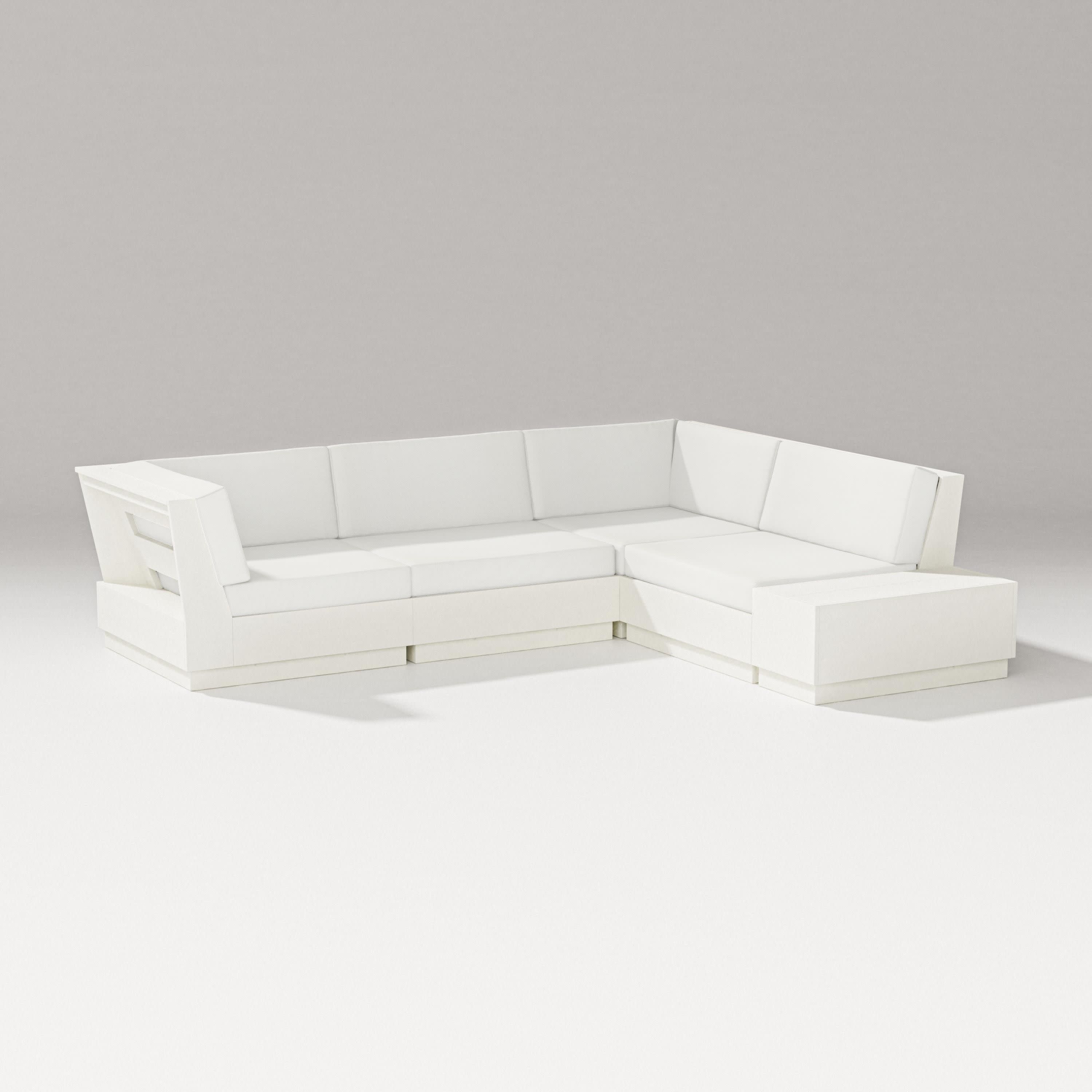 Elevate Corner Sectional in Vintage White / Natural Linen
