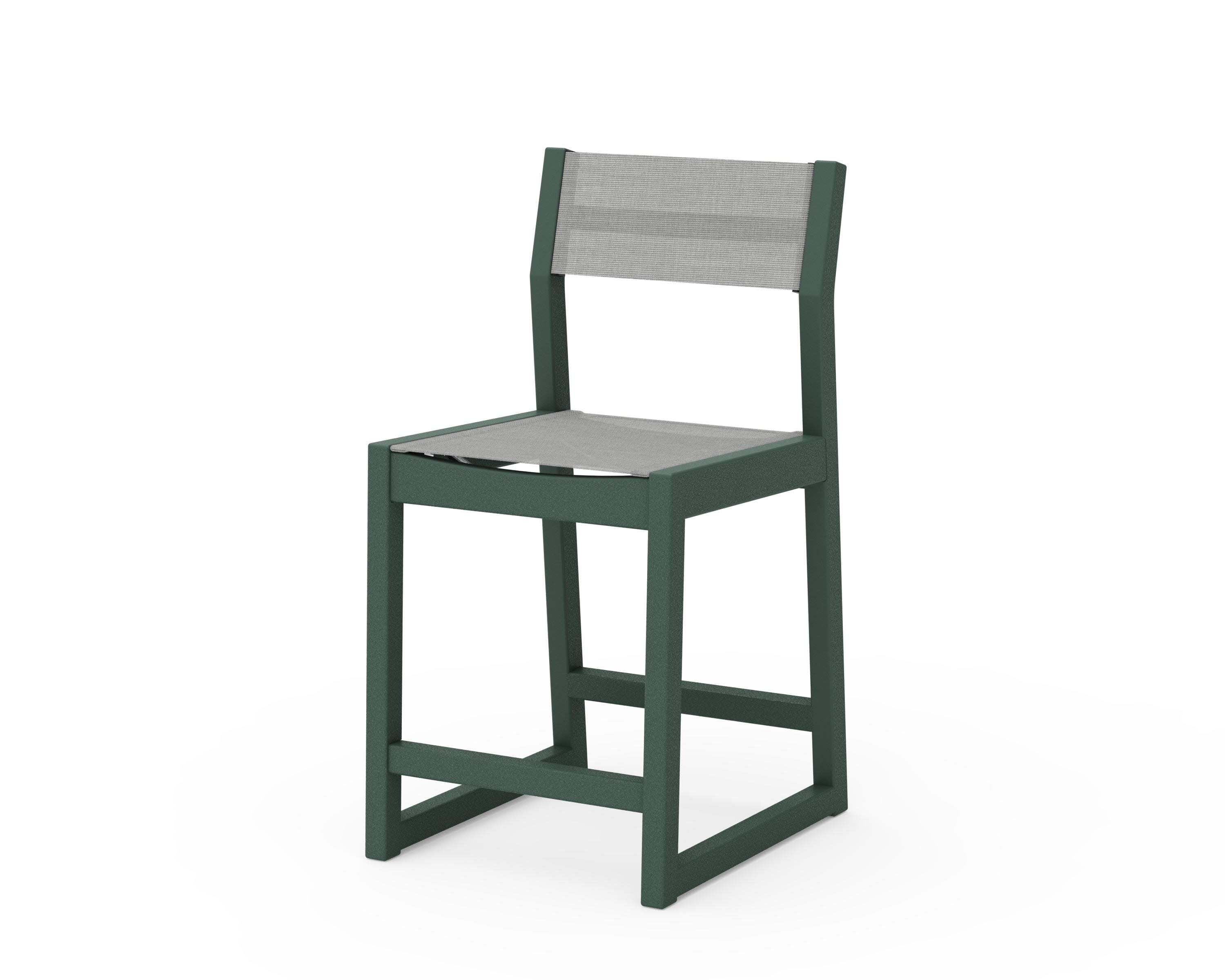 EDGE Sling Counter Side Chair in Green / Metallic Sling