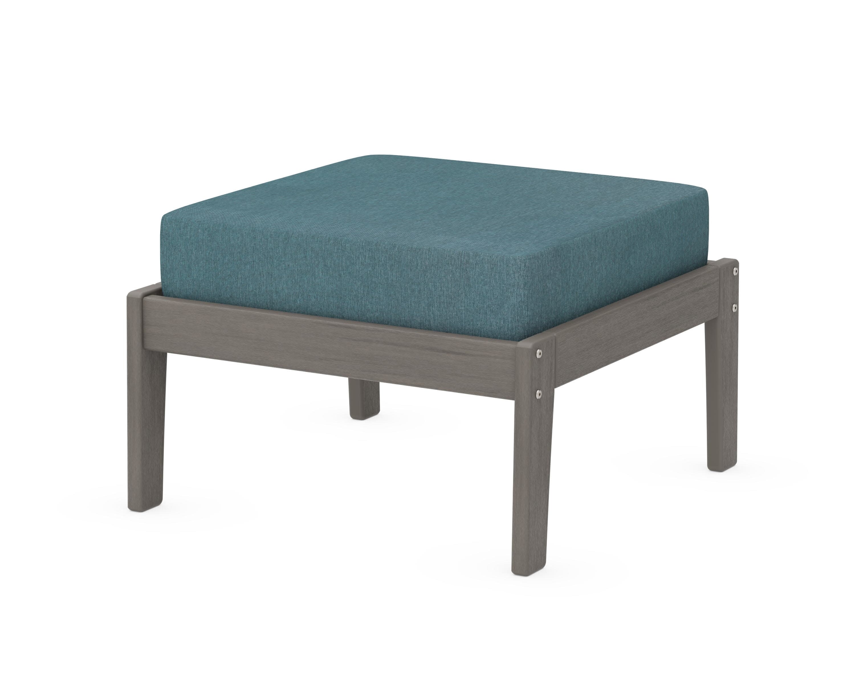 Deep Seating Ottoman in Driftwood / Ocean Teal