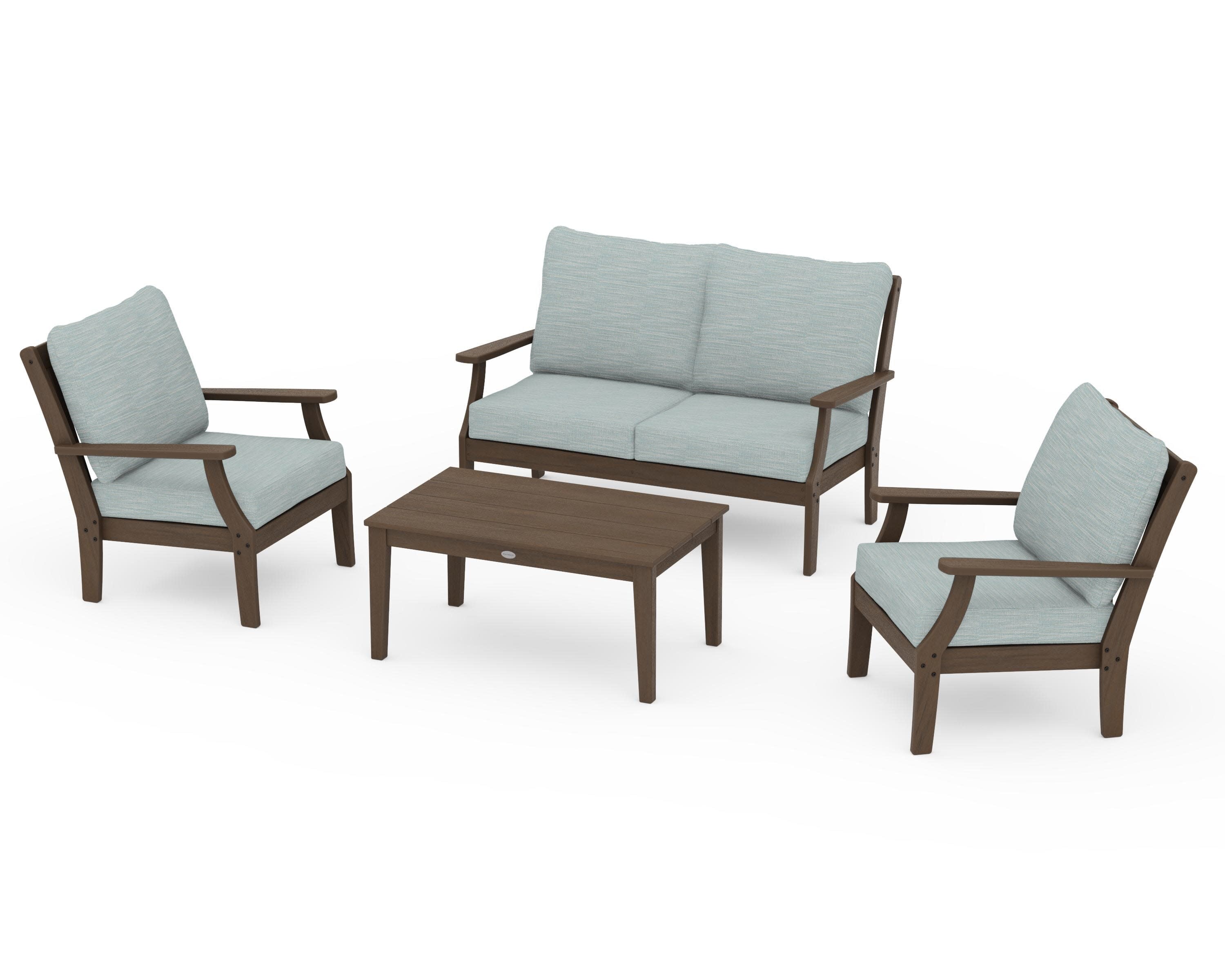 Braxton 4-Piece Deep Seating Chair Set in Kona / Soothe Mist