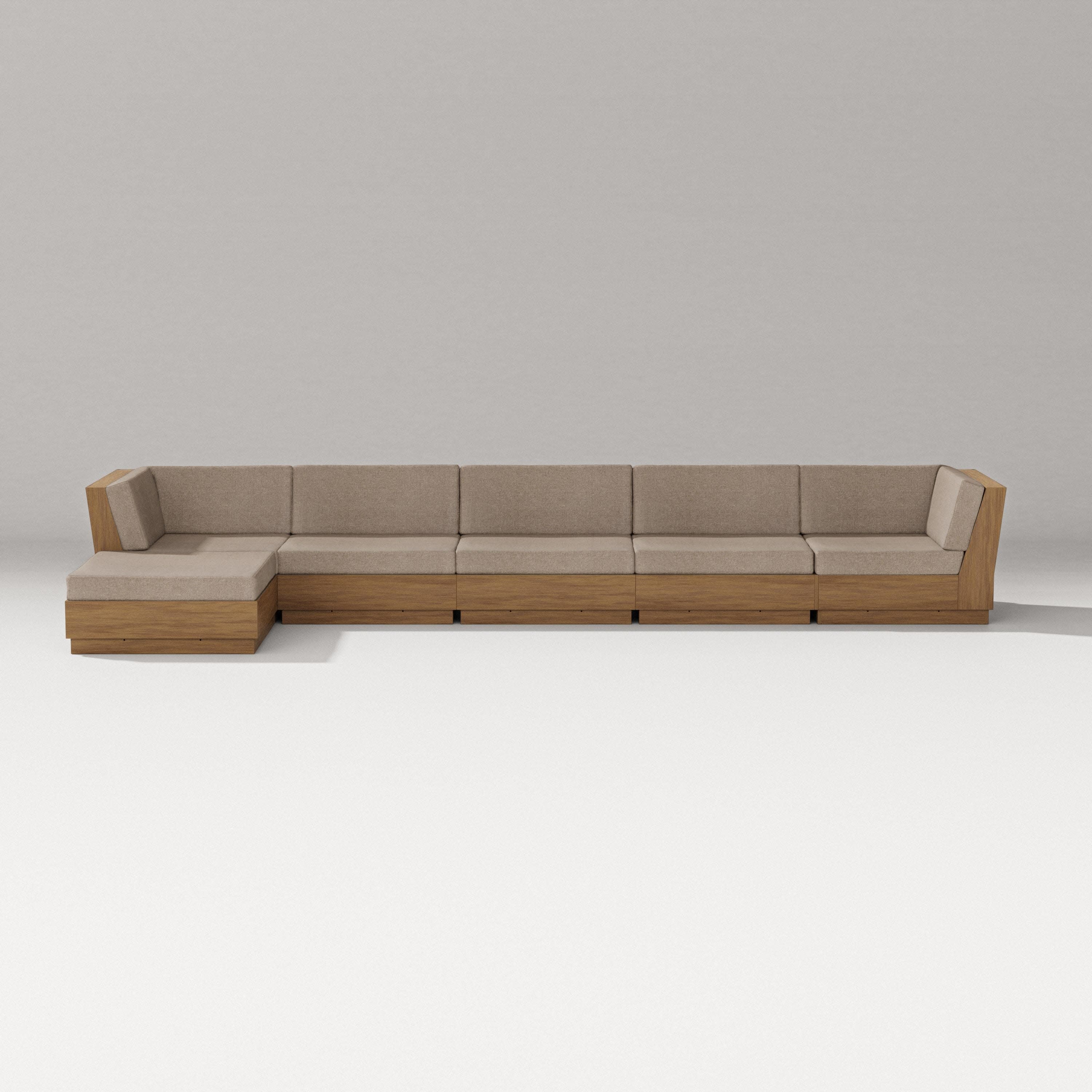 Elevate 6-Piece Chaise Sectional in Natural / Spiced Burlap