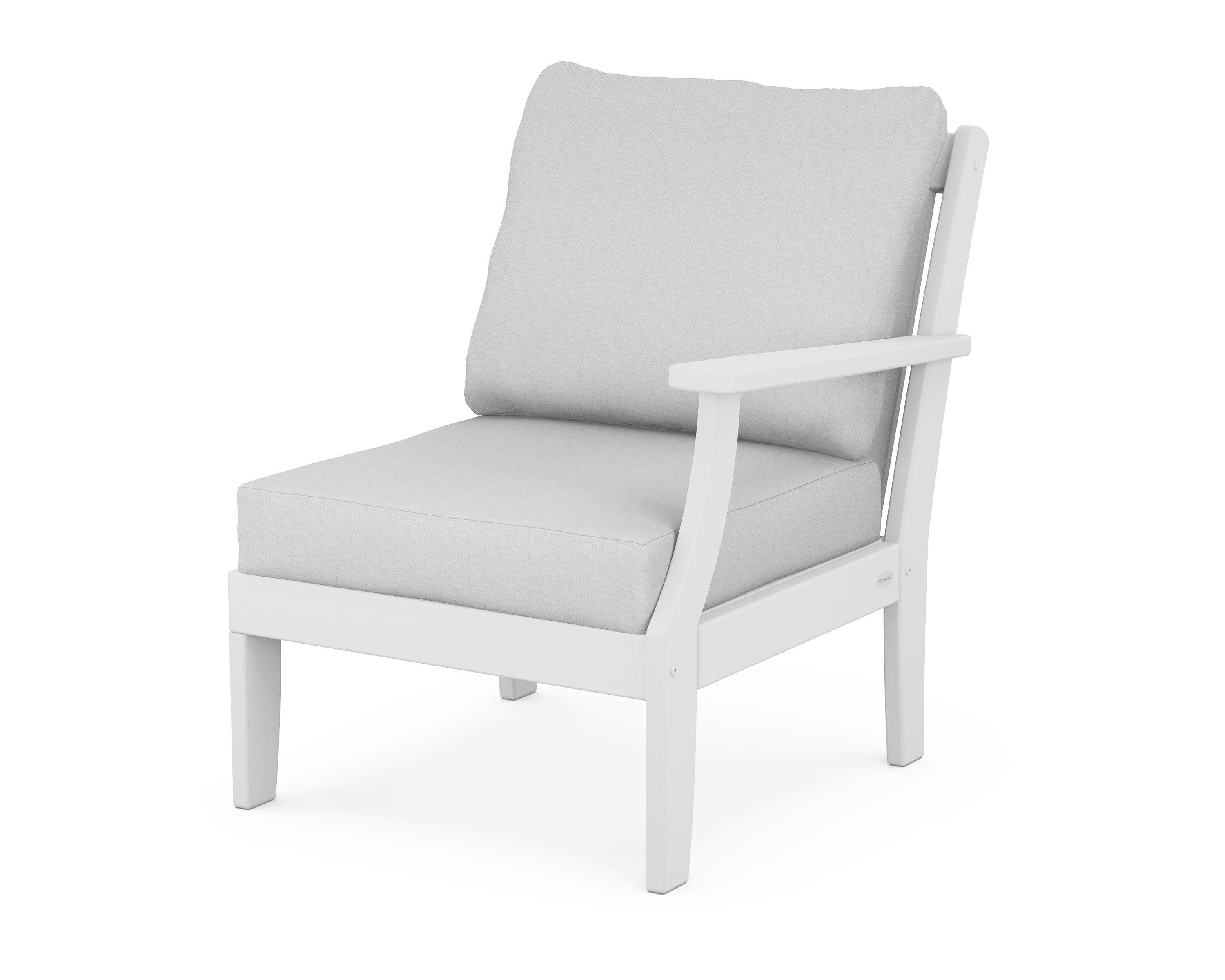 Braxton Modular Right Arm Chair in White / Diamond in the Rough