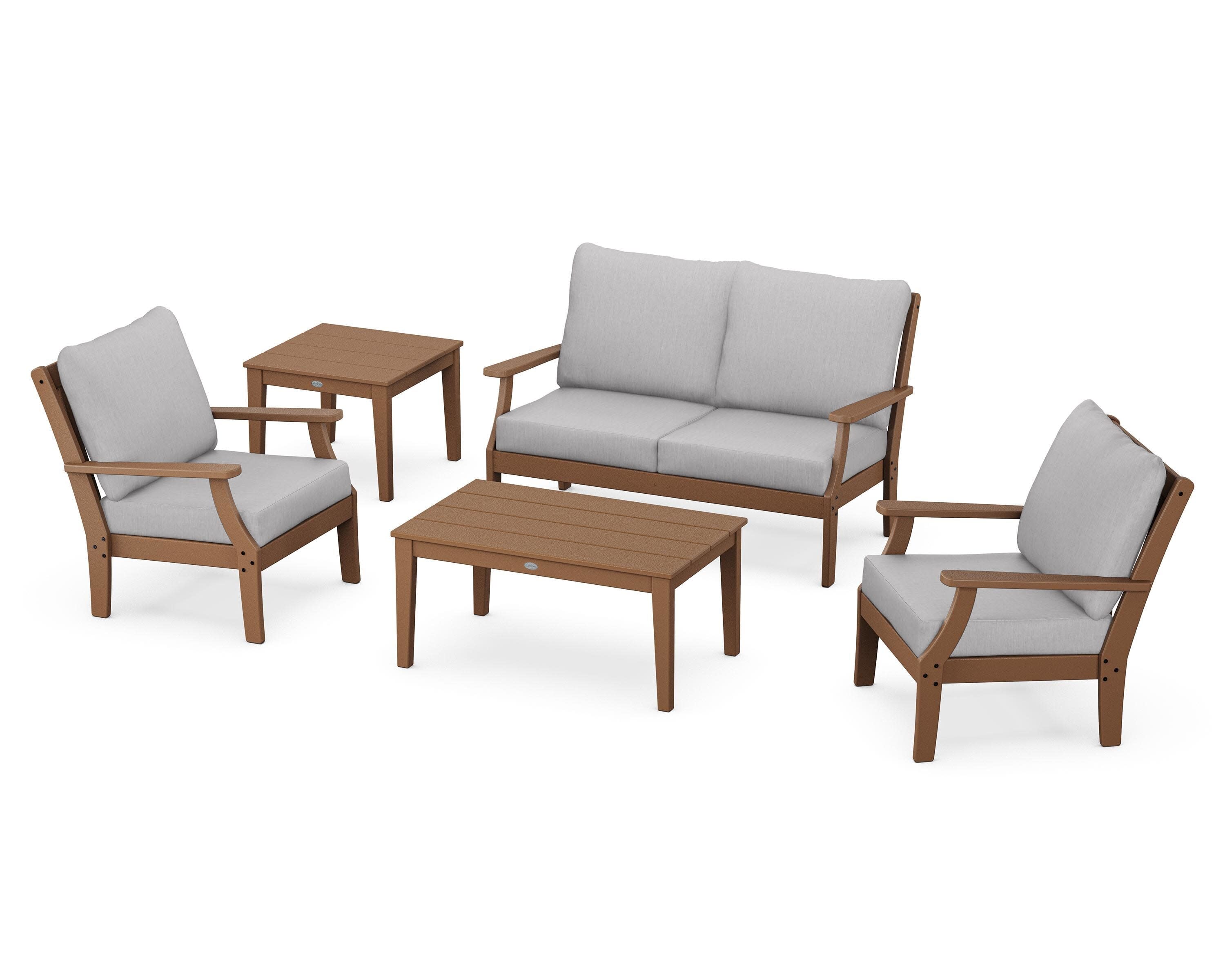Braxton 5-Piece Deep Seating Set in Teak / Granite