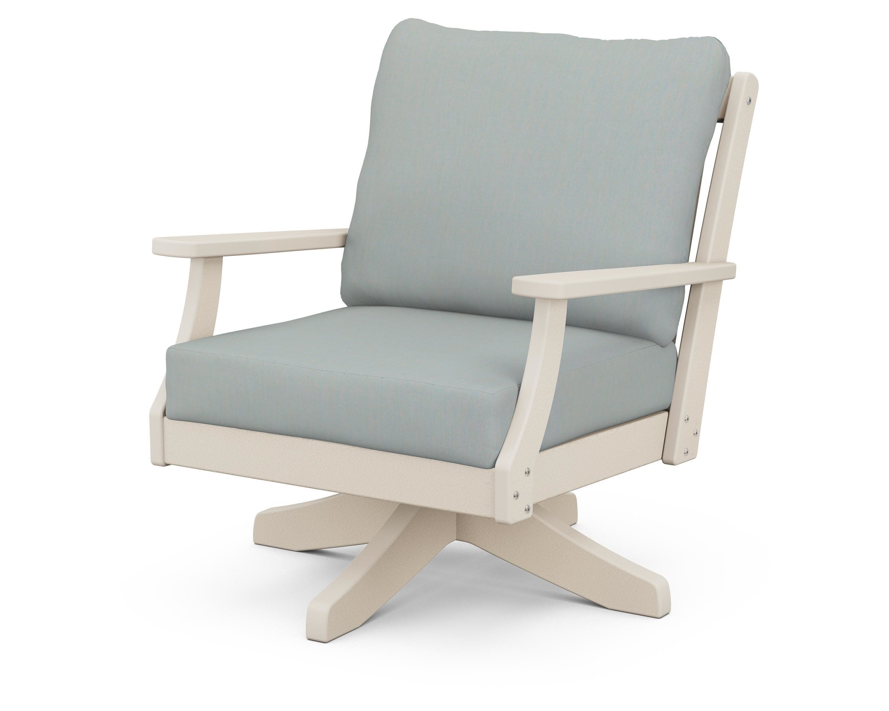Braxton Deep Seating Swivel Chair in Sand / Spa