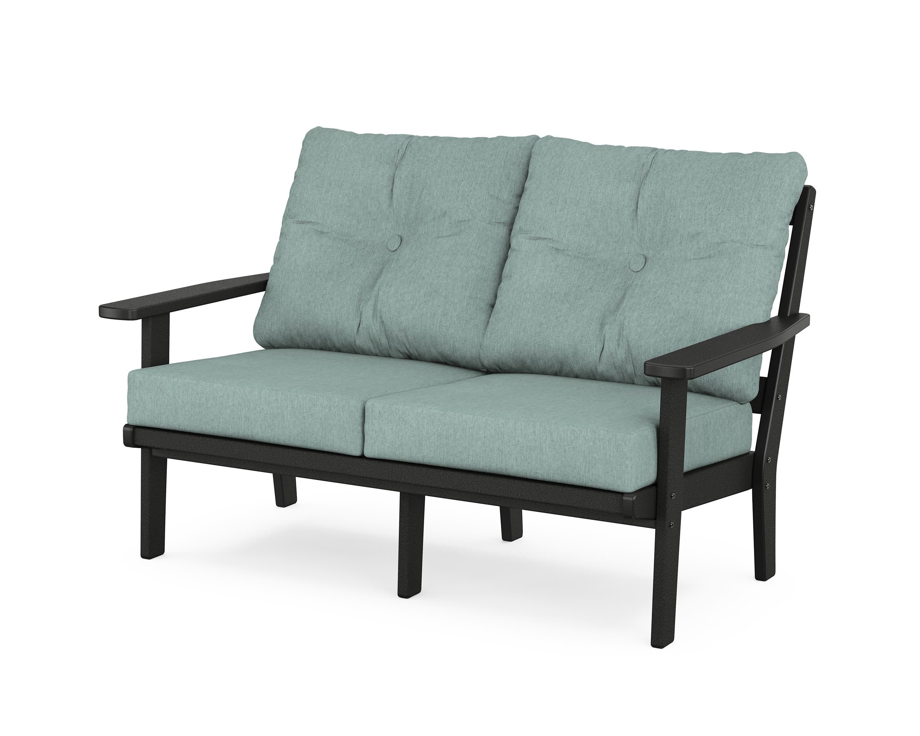 Oxford Deep SeatingLoveseat in Black / Glacier Spa