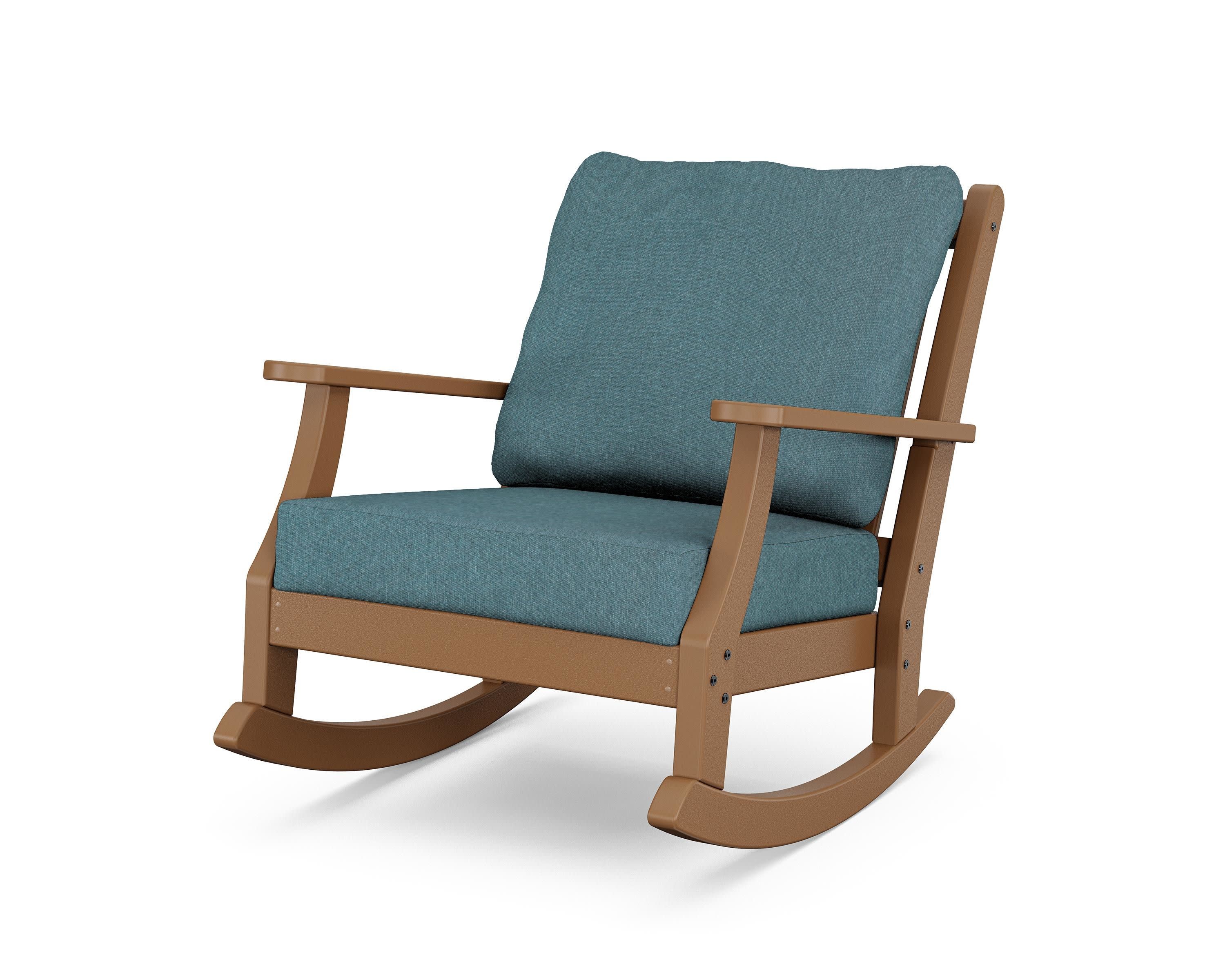 Wovendale Deep Seating Rocking Chair in Teak / Ocean Teal