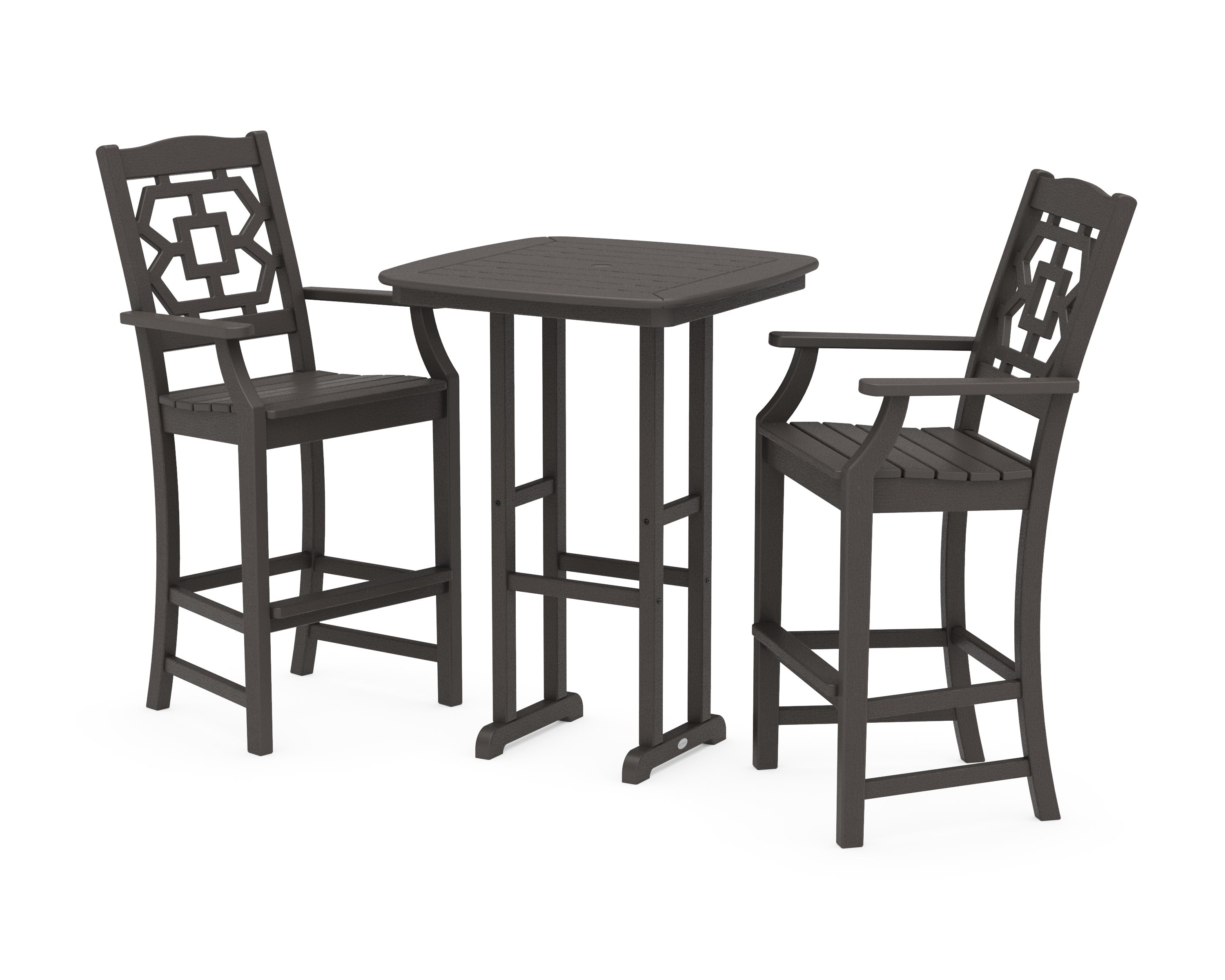Chinoiserie 3-Piece Bar Set in Vintage Coffee