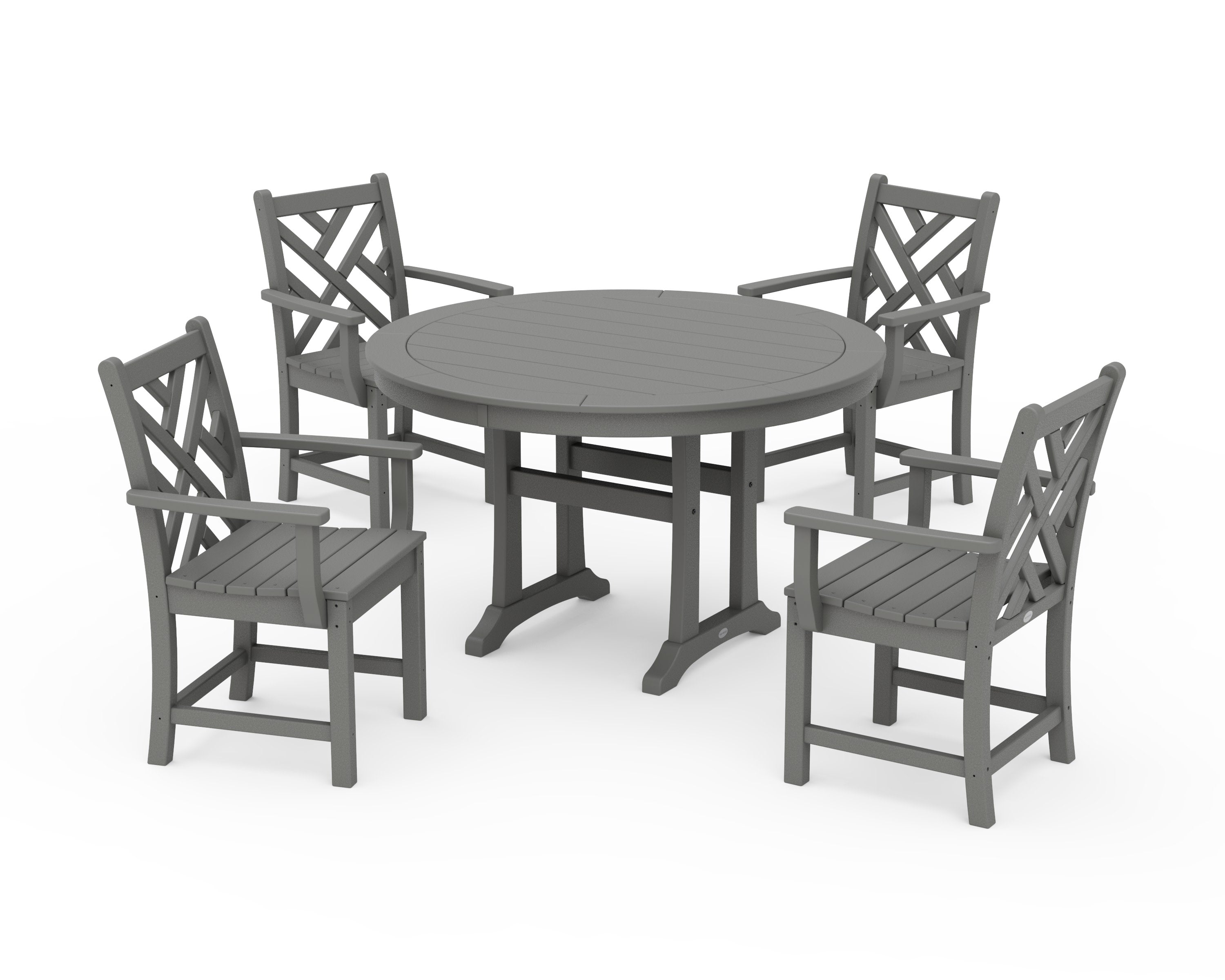 Chippendale 5-Piece Nautical Trestle Dining Arm Chair Set