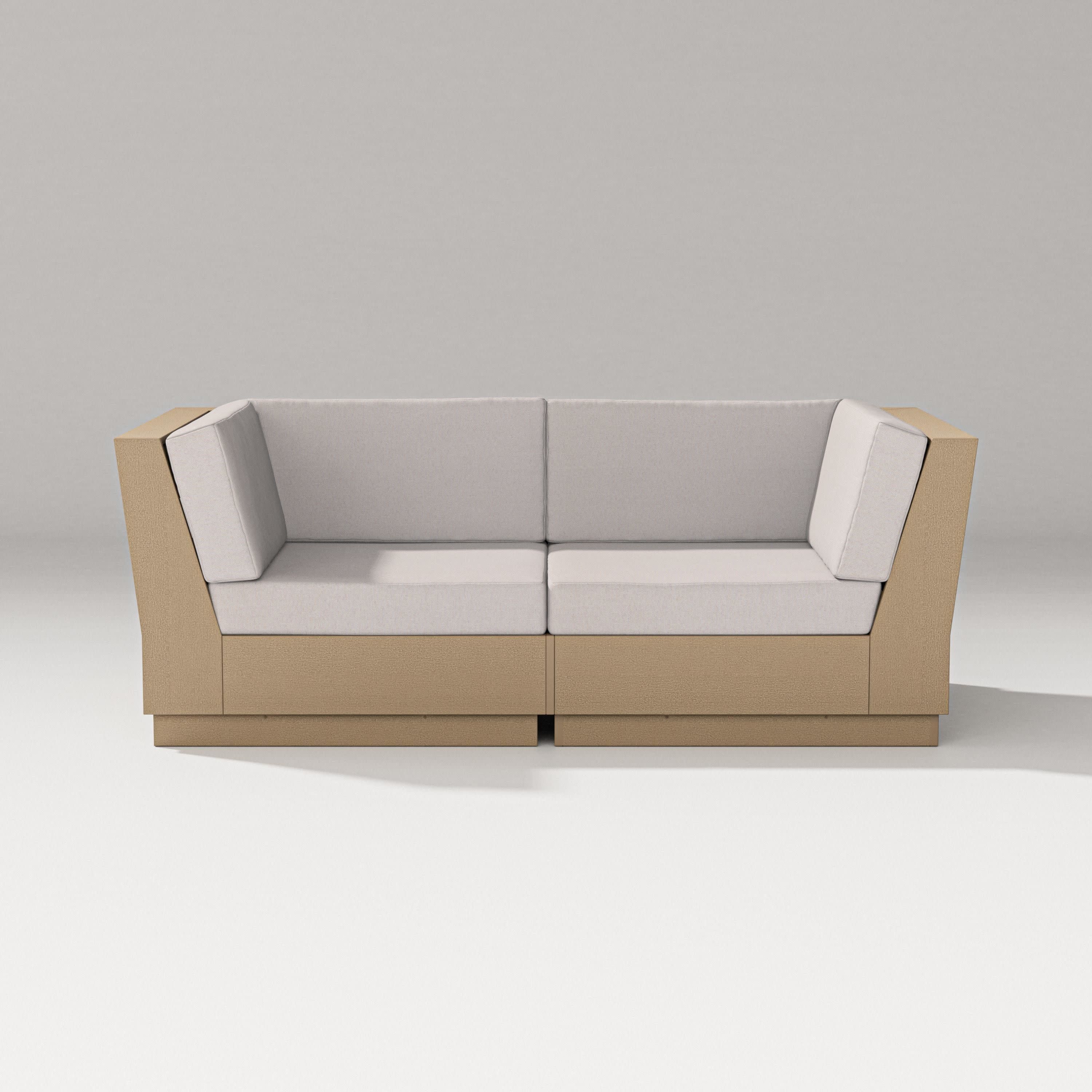 Elevate Loveseat Sectional in Vintage Sahara / Dune Burlap