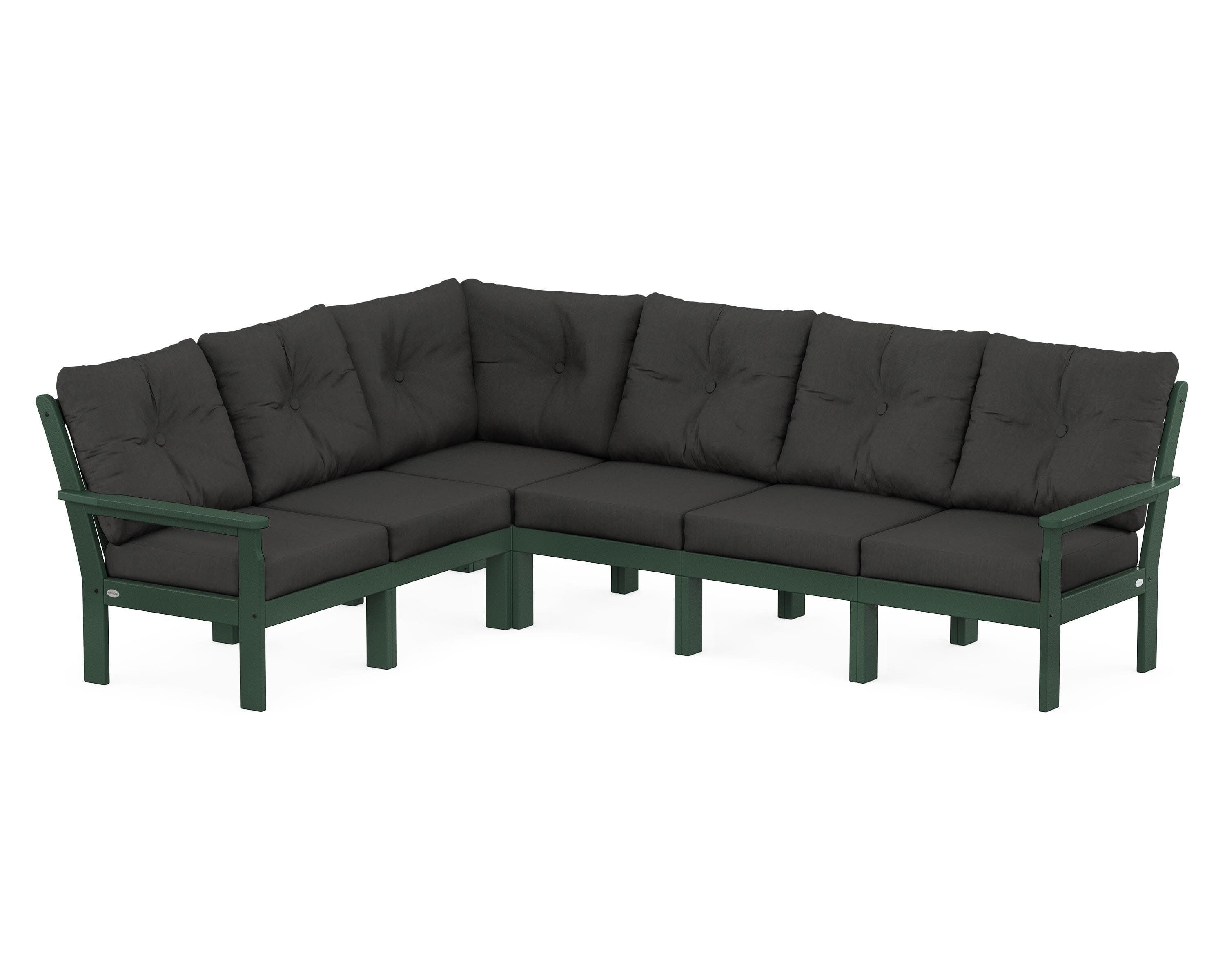 Vineyard 6-Piece Sectional in Green / Spectrum Carbon