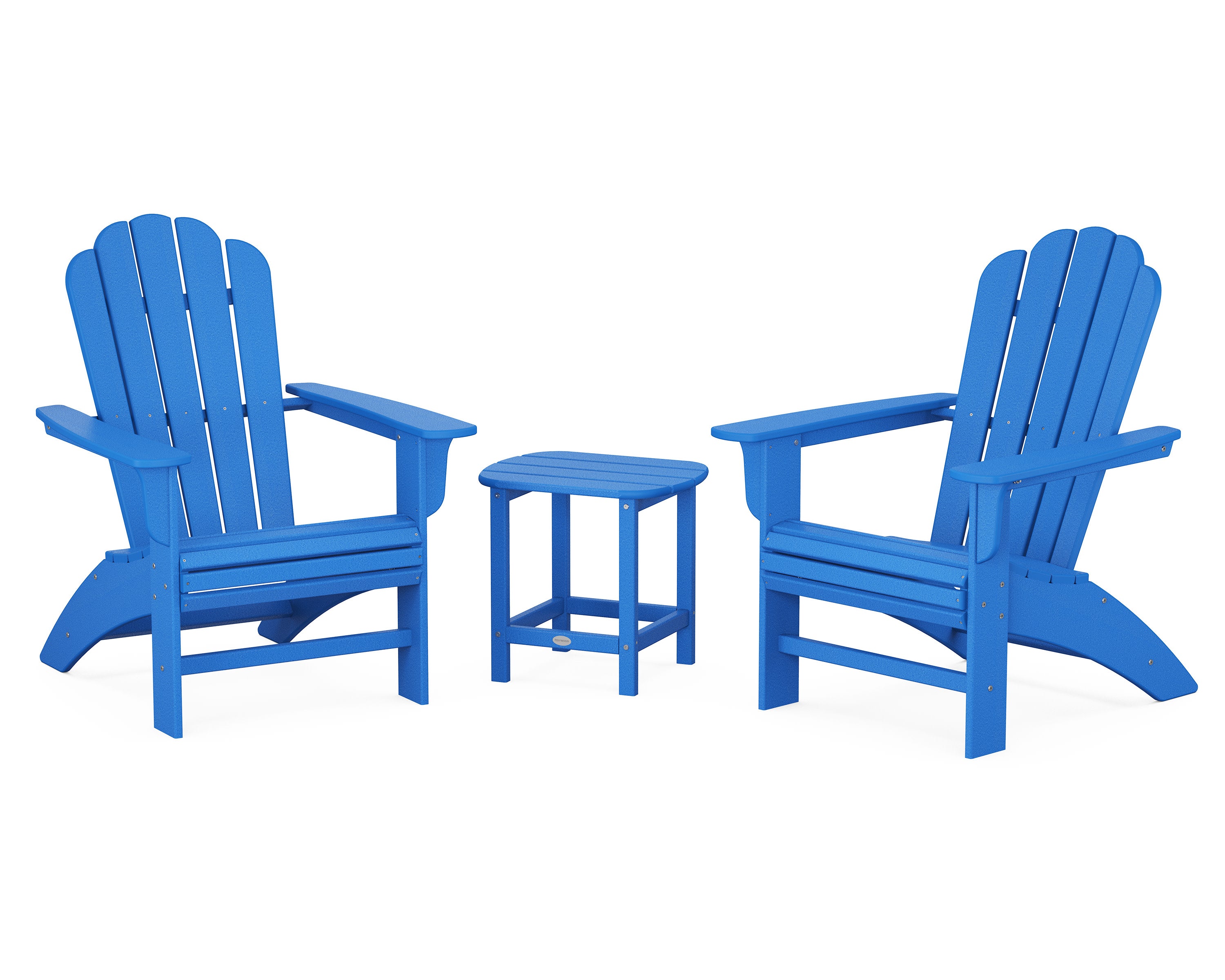 Cottage Curveback Adirondack Chair 3-Piece Set in Pacific Blue