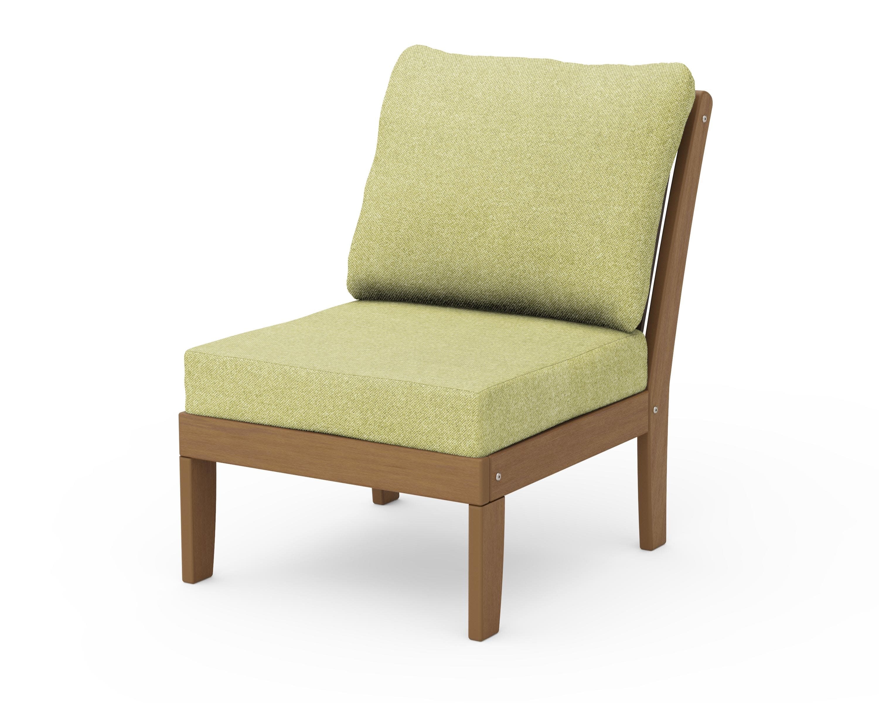 Braxton Modular Armless Chair in Natural / Chartreuse Boucle