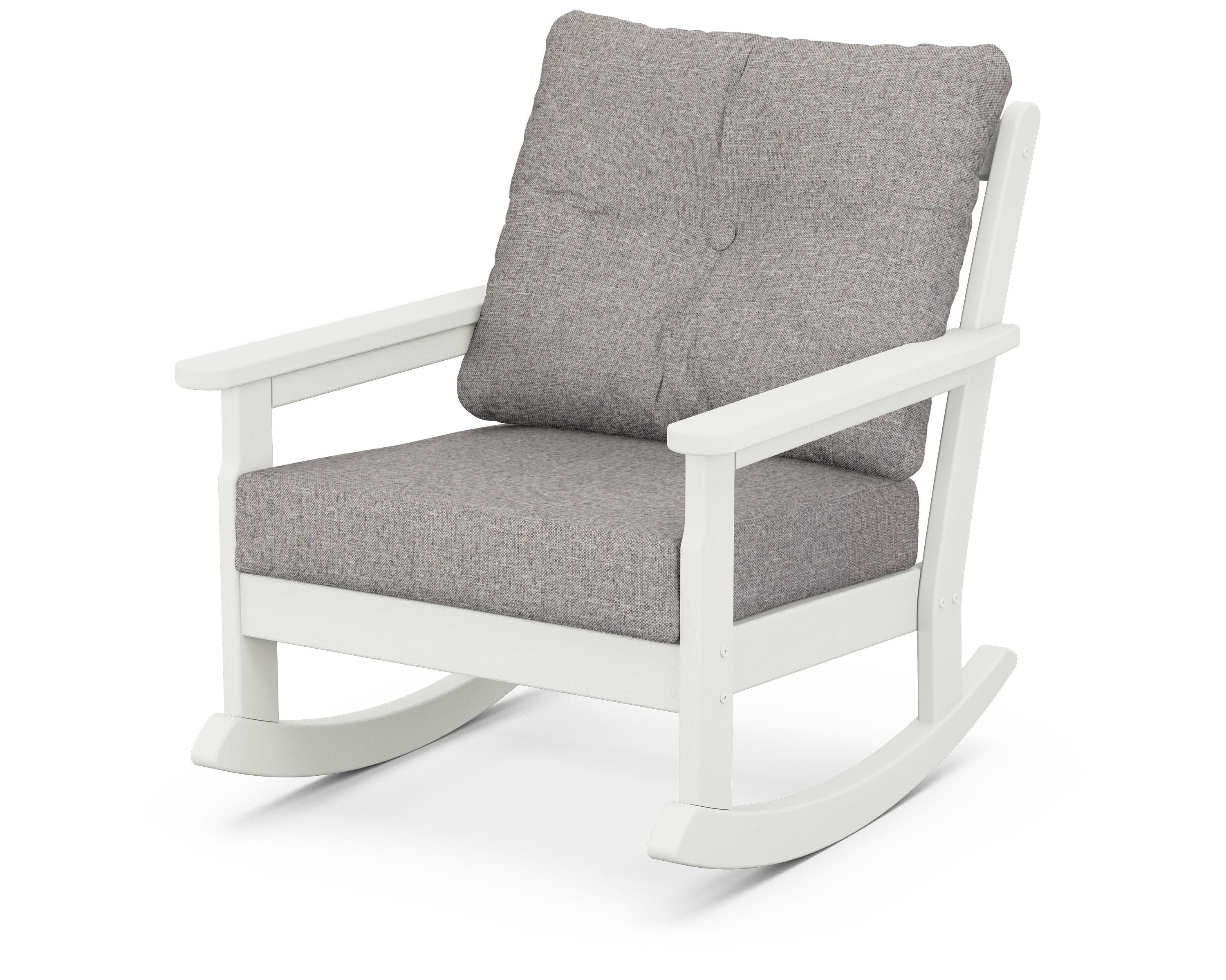Vineyard Deep Seating Rocking Chair in Vintage White / Grey Mist