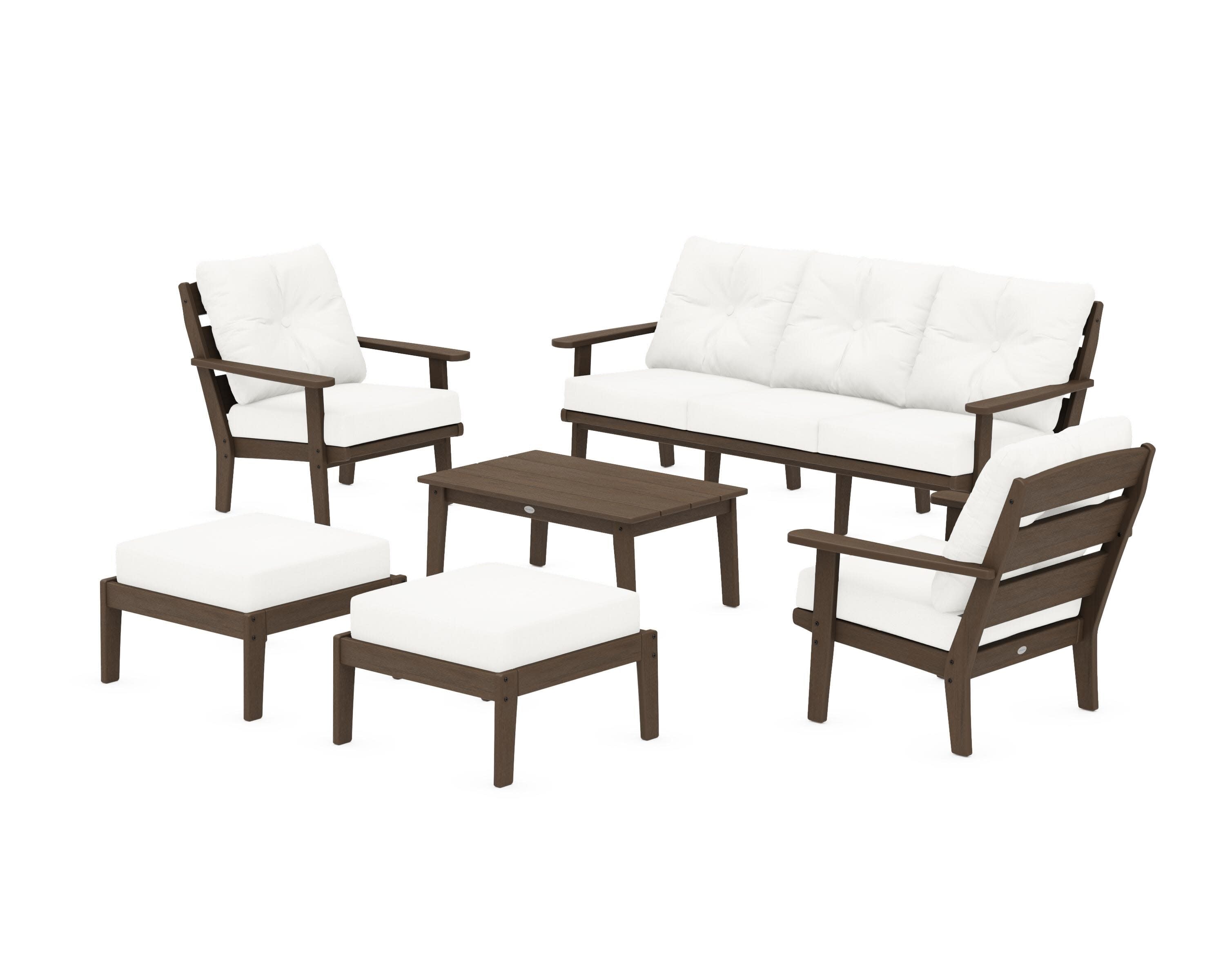 Lakeside 6-Piece Lounge Sofa Set in Kona / Natural Linen