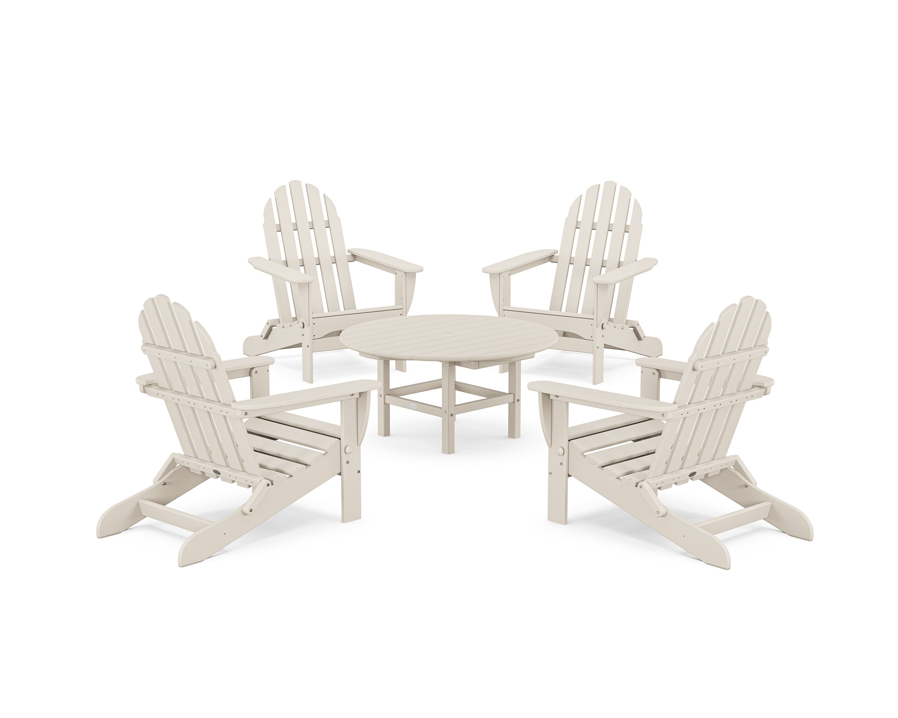 Classic Folding Adirondack 5-Piece Conversation Group in Sand