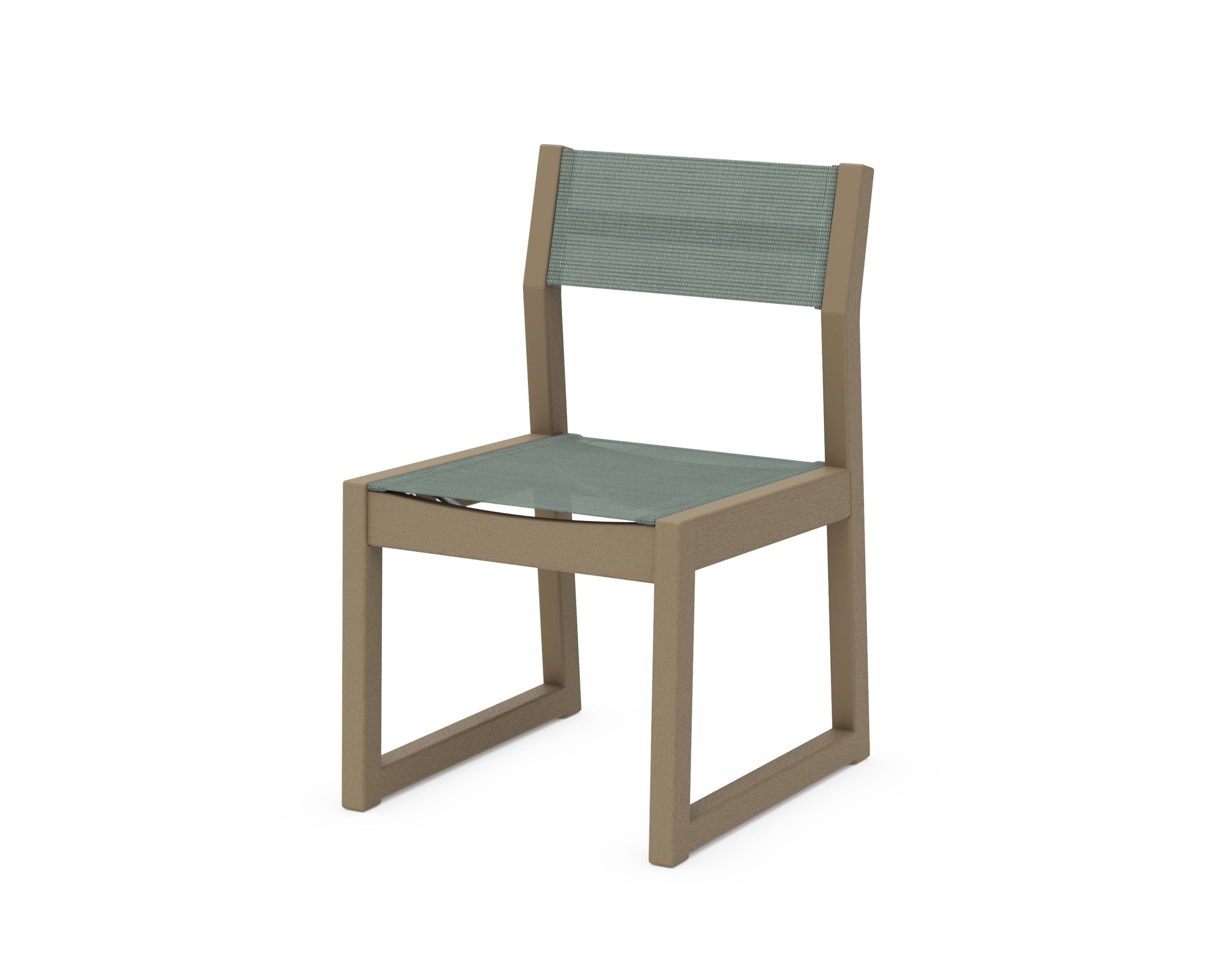 EDGE Sling Dining Side Chair in Vintage Sahara / Dupioni Sea Mist Sling