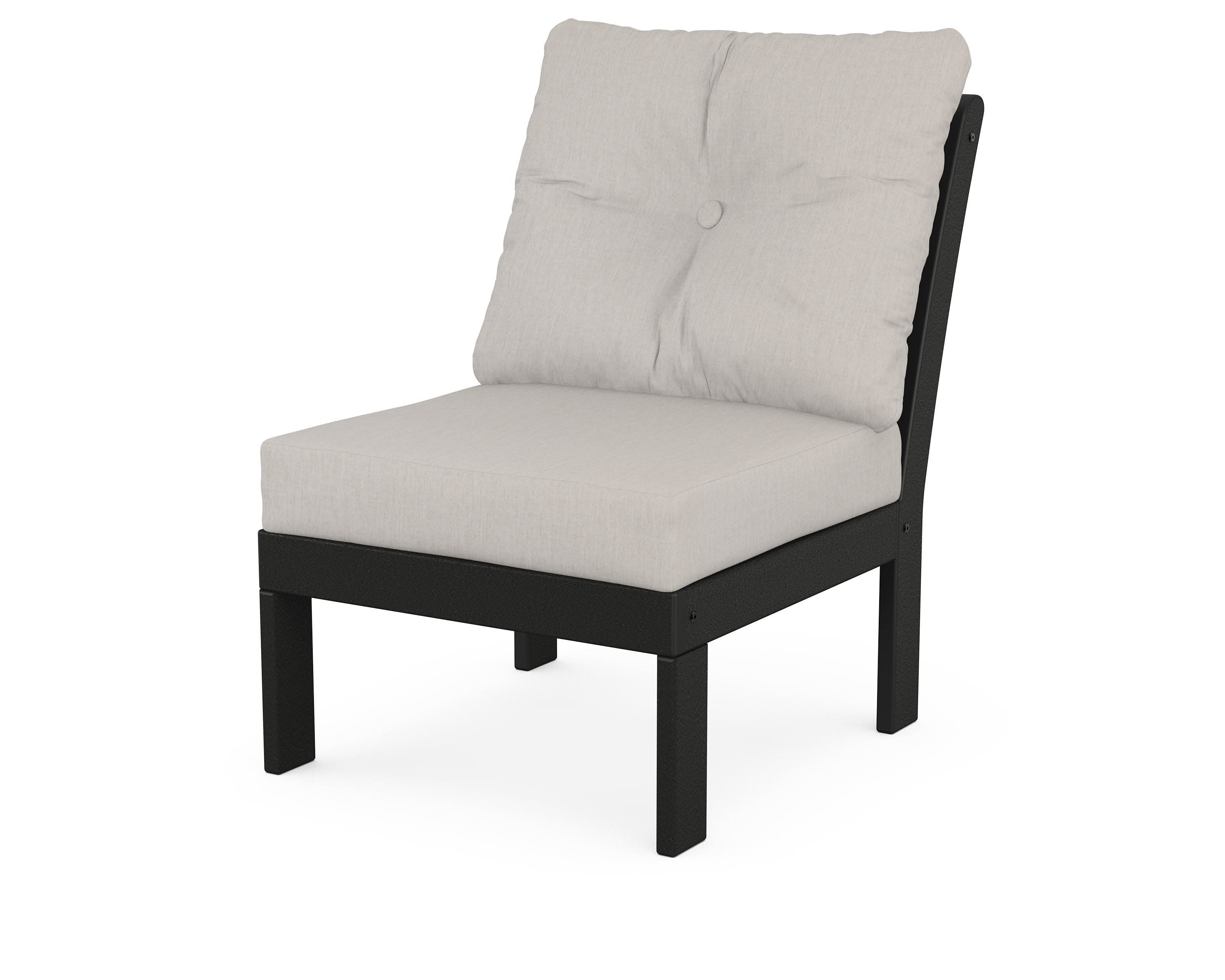 Vineyard Modular Armless Chair in Black / Cast Ash