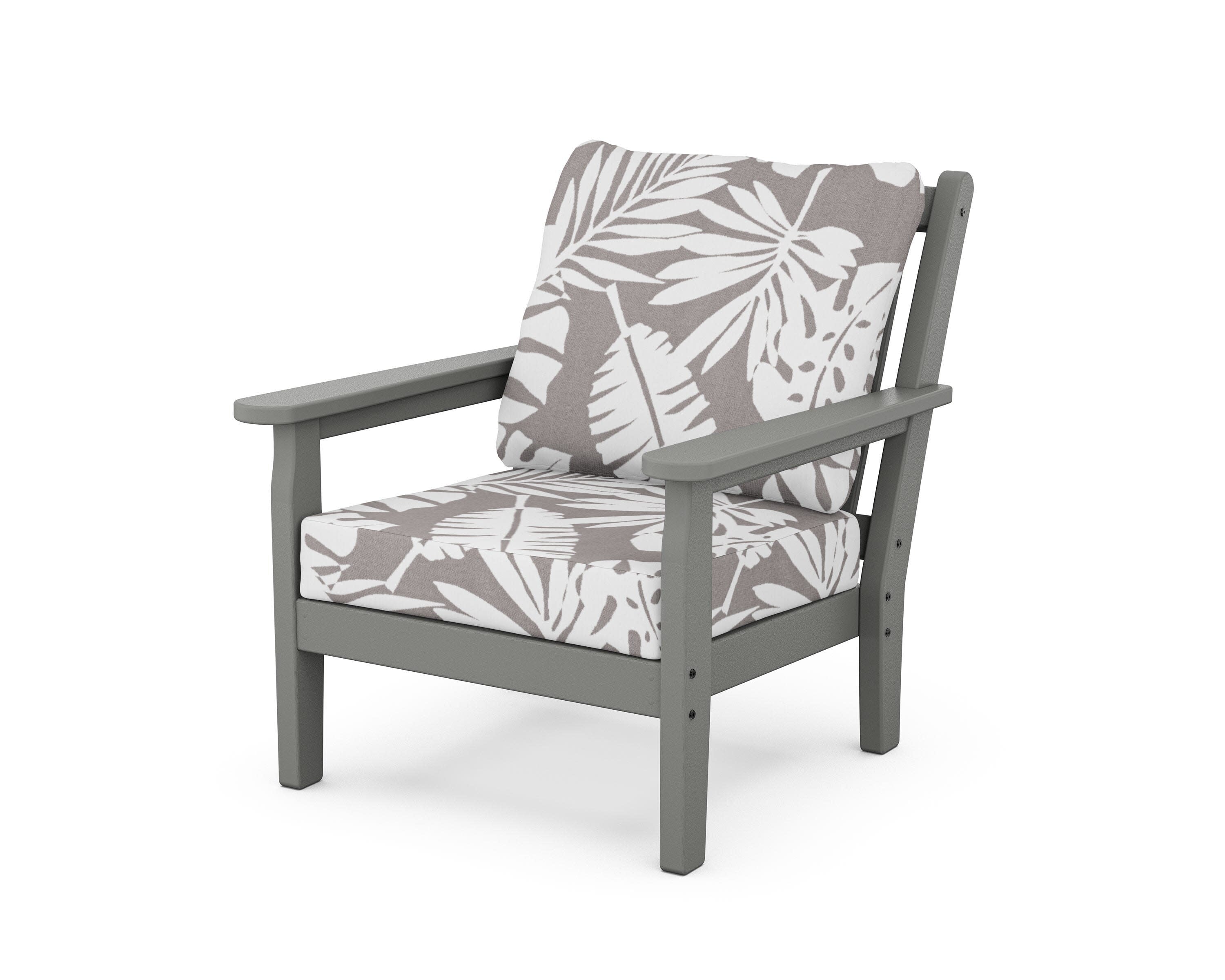 Chippendale Deep Seating Chair in Slate Grey / Leaf Grey Mist