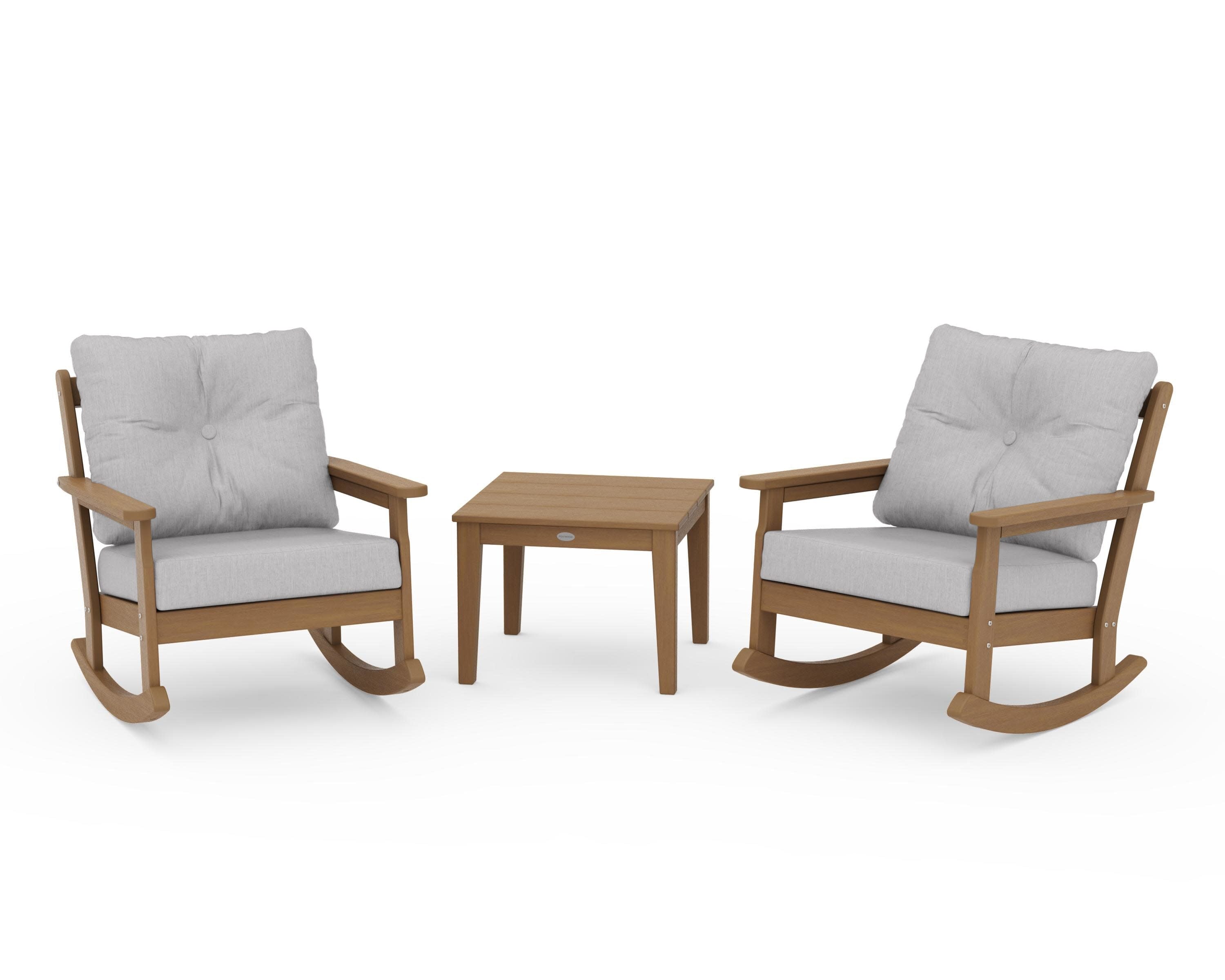 Vineyard 3-Piece Deep Seating Rocker Set in Natural / Granite