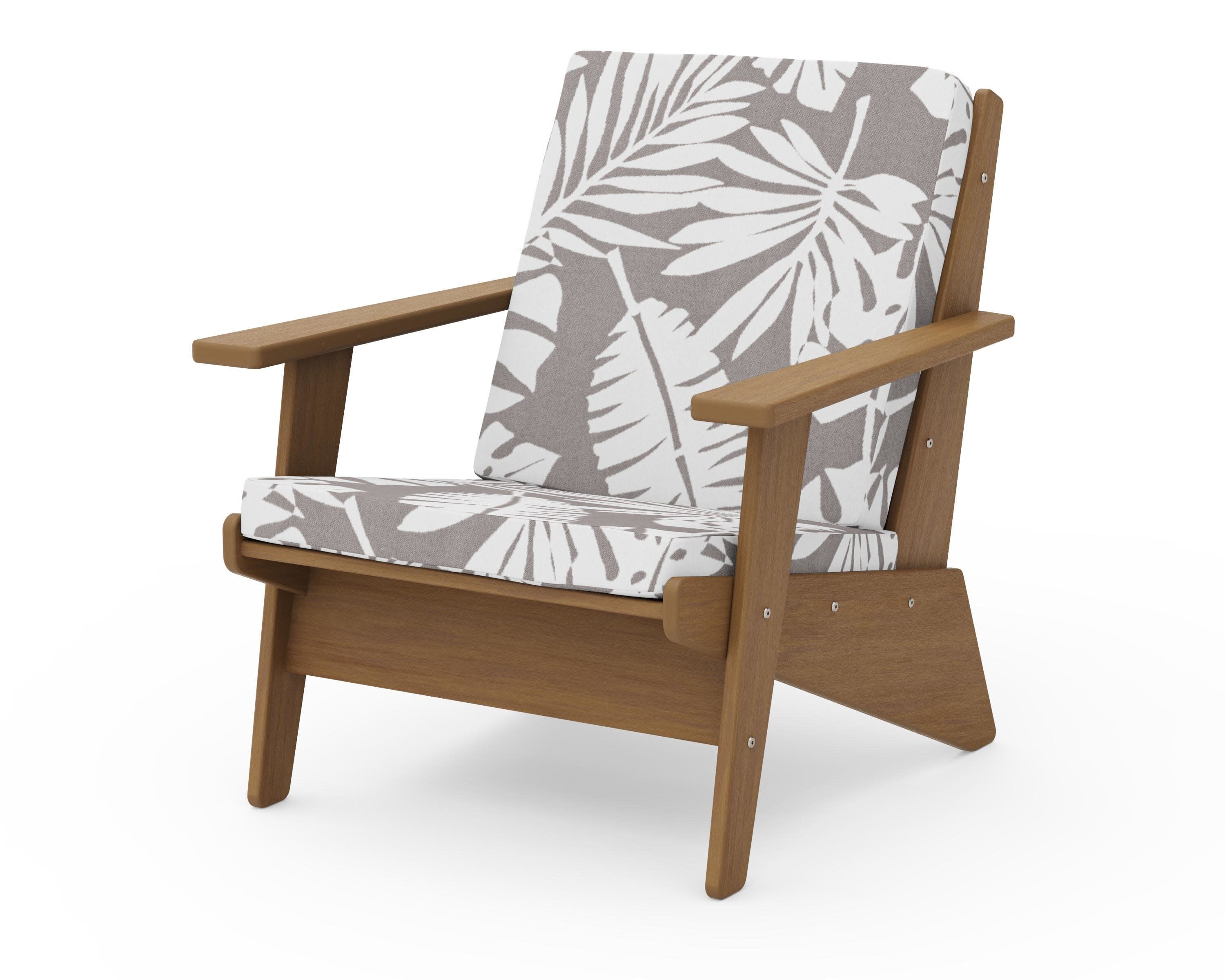 Riviera Modern Lounge Chair in Natural / Leaf Grey Mist
