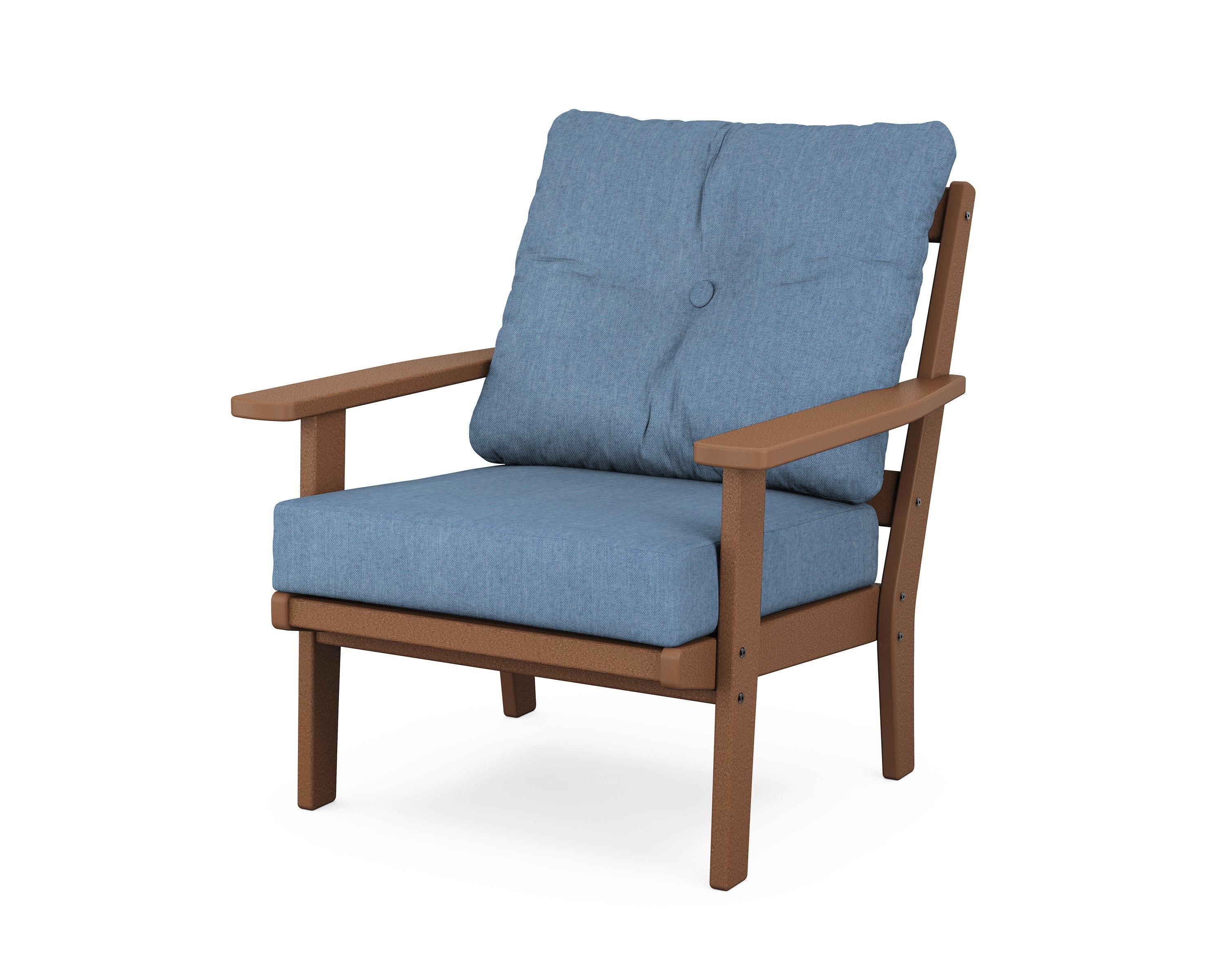 Oxford Deep Seating Chair in Teak / Sky Blue