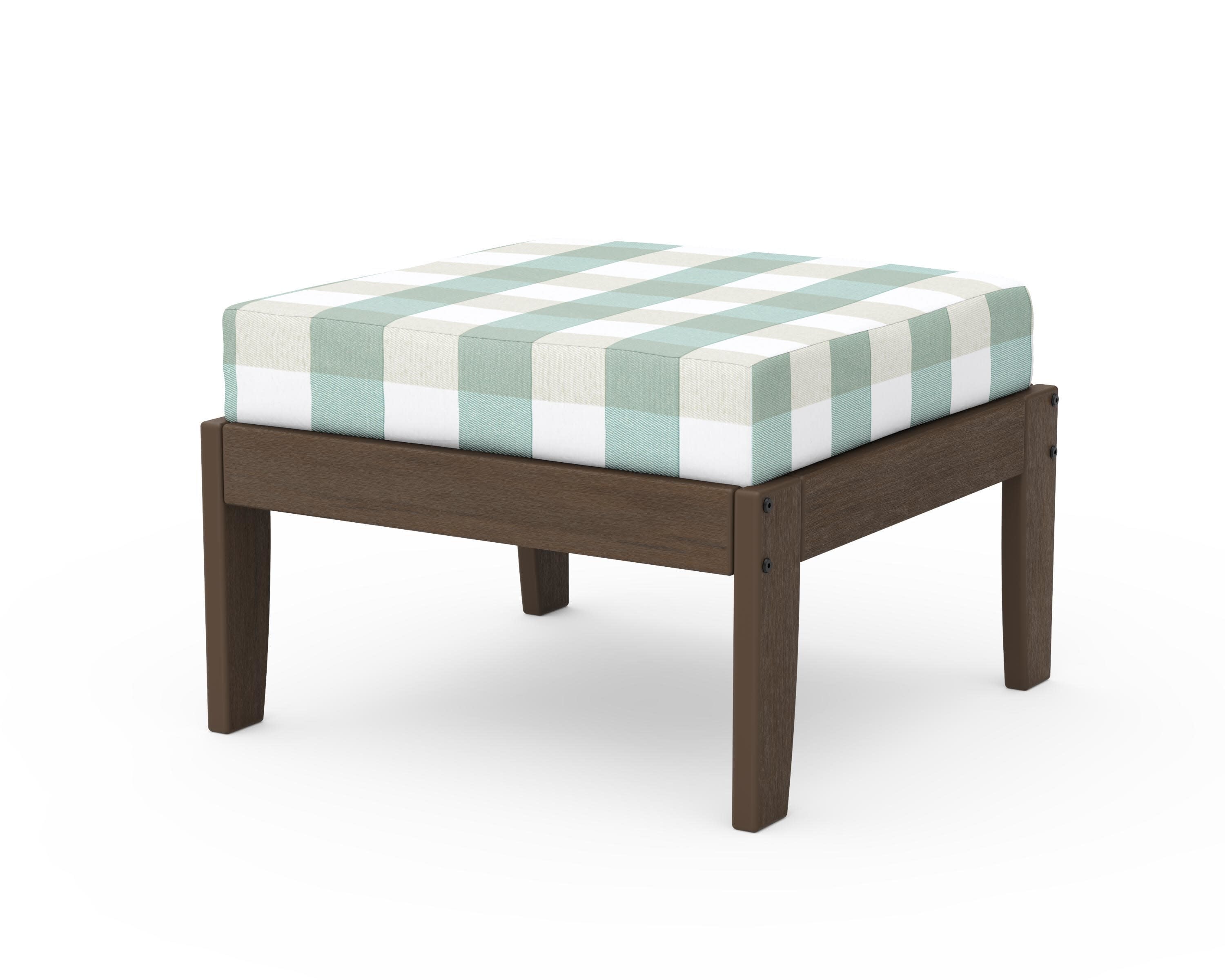 Modular Ottoman - Classic in Kona / Buffalo Plaid Glacier Spa