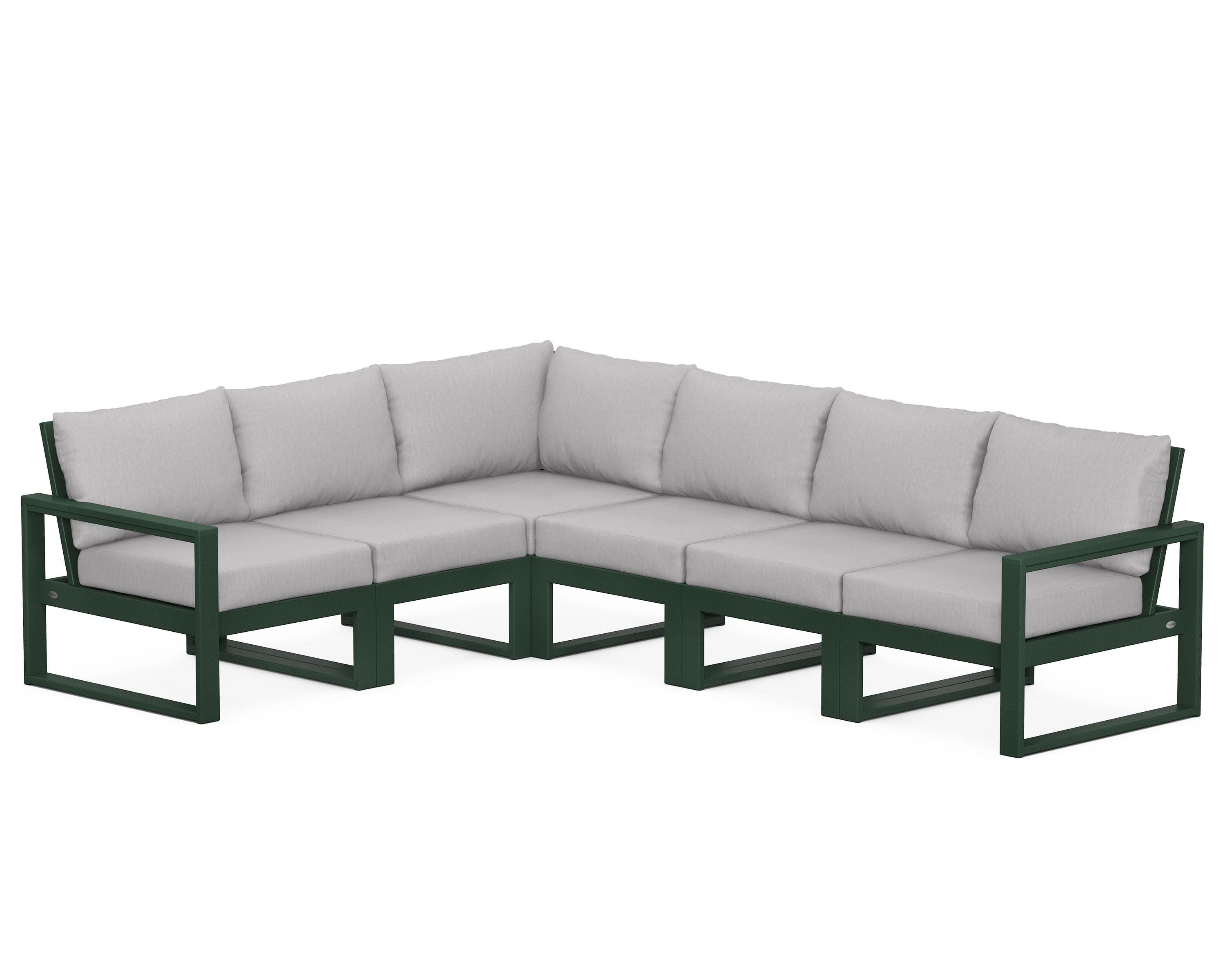 EDGE 6-Piece Modular Deep Seating Set in Green / Granite