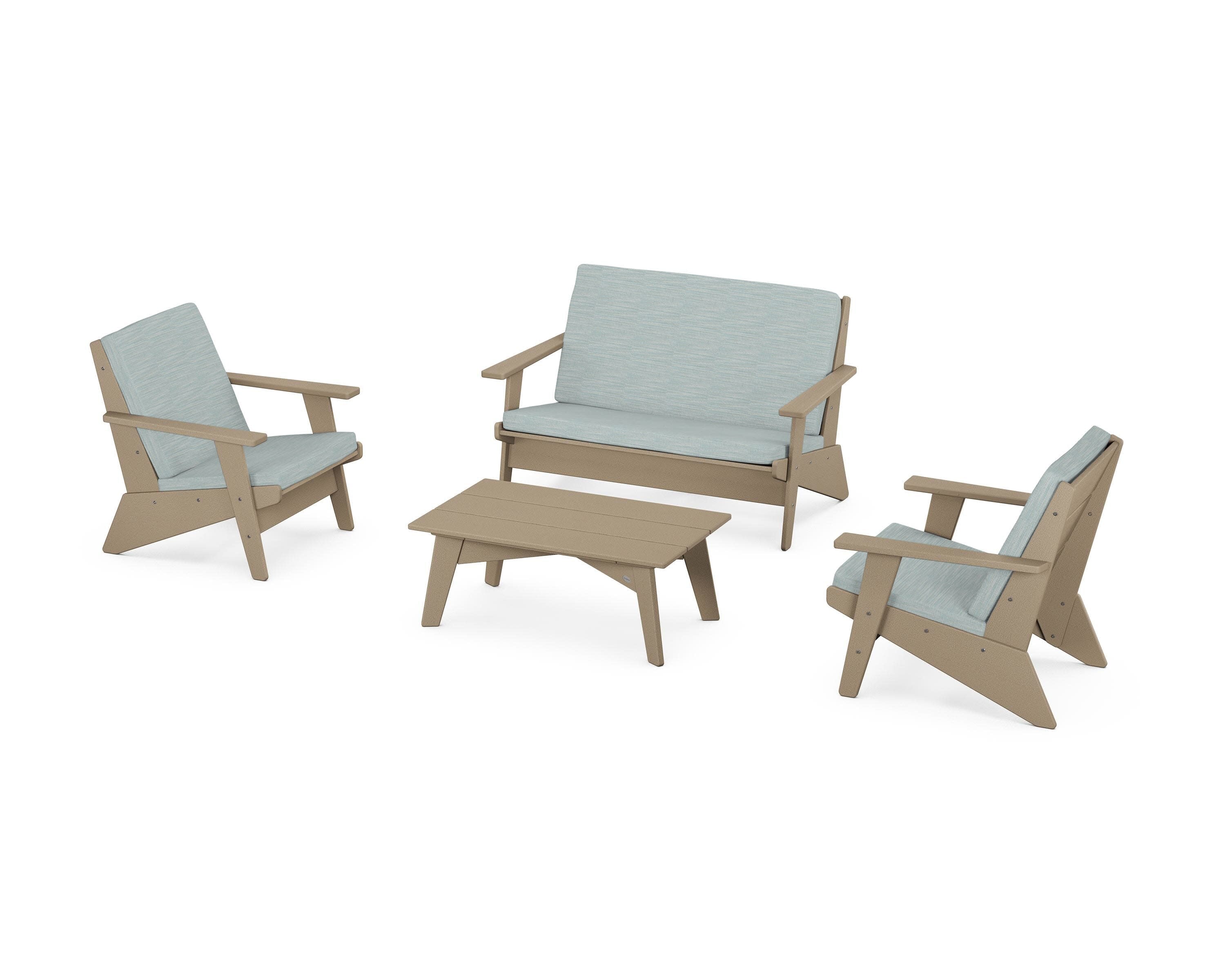 Riviera Modern Lounge 4-Piece Set in Vintage Sahara / Soothe Mist
