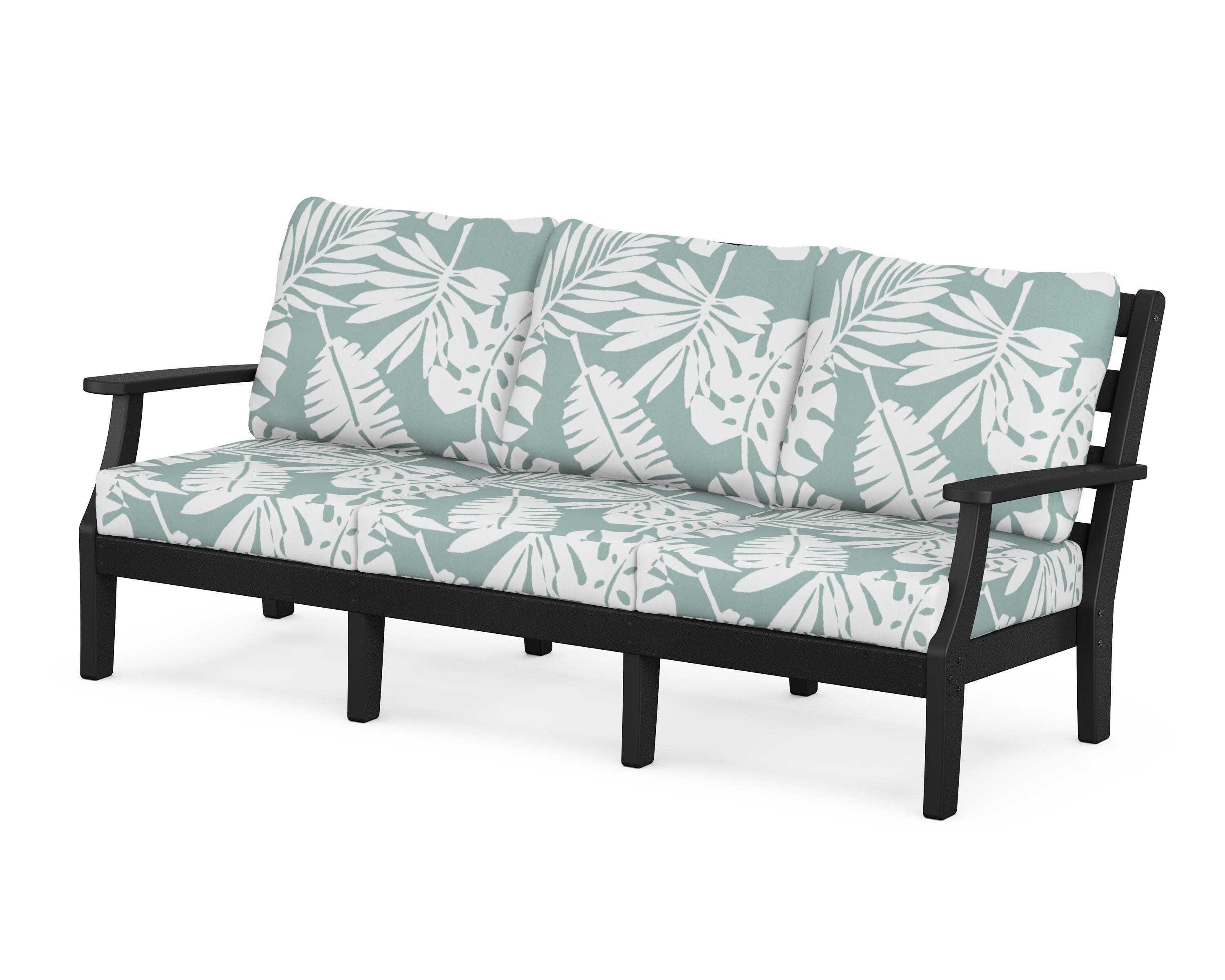 Chesapeake Deep Seating Sofa in Black / Leaf Glacier Spa