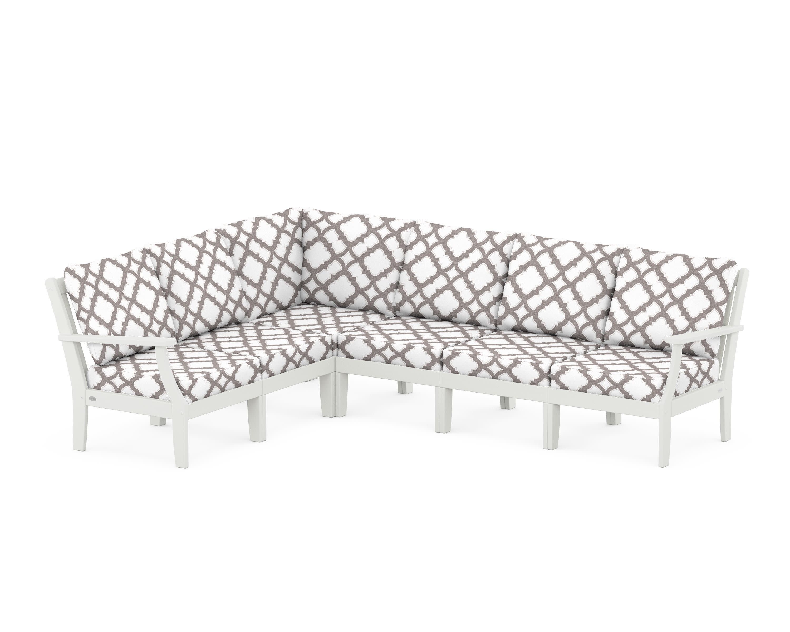 Braxton Modular 6-Piece Deep Seating Set in Vintage White / Trellis Grey Mist