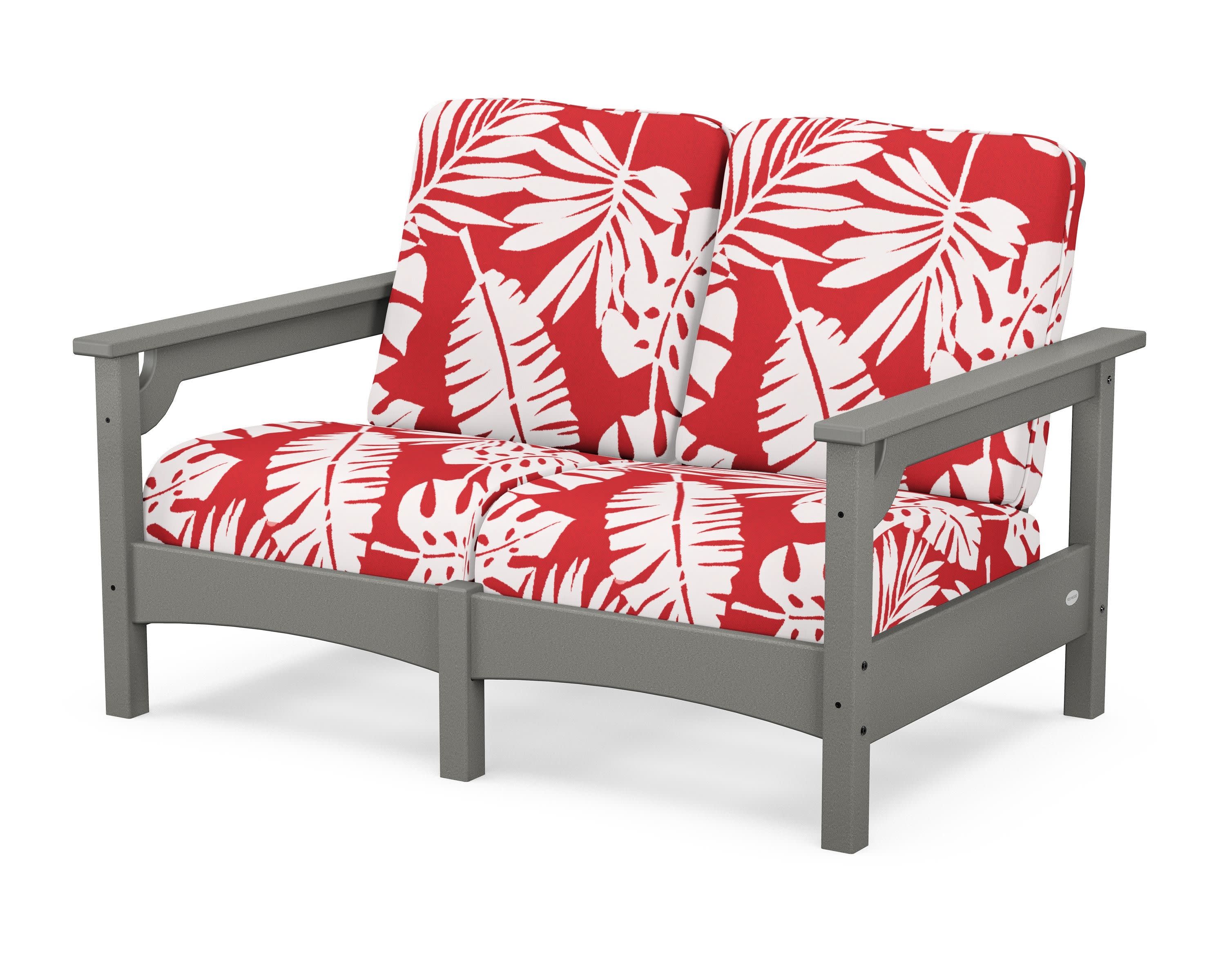 Club Loveseat in Slate Grey / Leaf Crimson