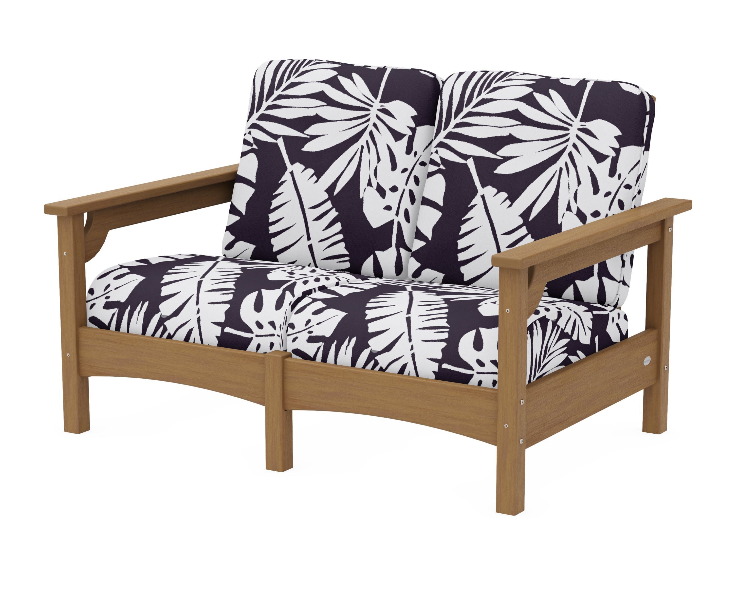 Club Loveseat in Natural / Leaf Navy