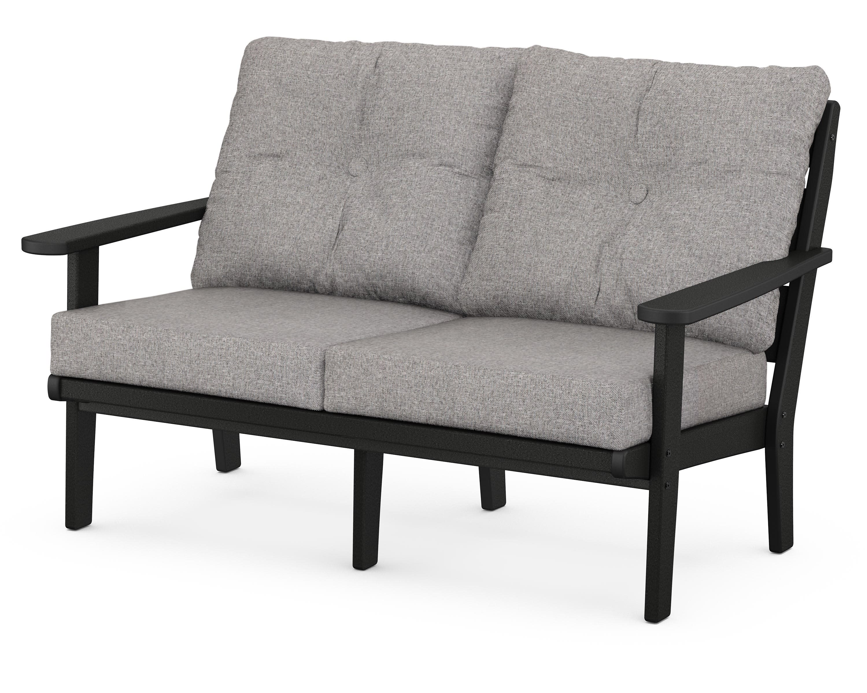 Lakeside Deep Seating Loveseat in Black / Grey Mist