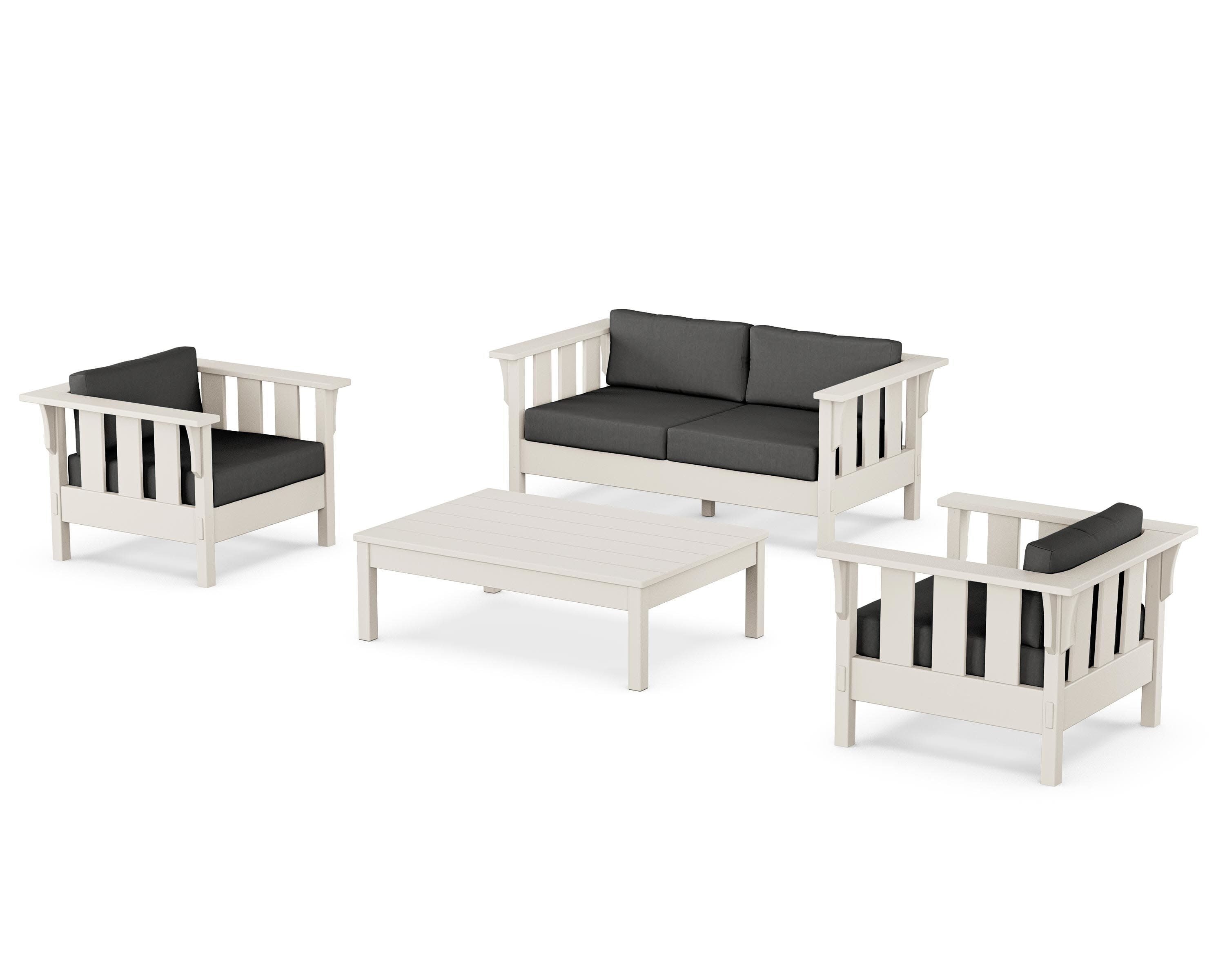 Acadia 4-Piece Deep Seating Set with Loveseat in Sand / Spectrum Carbon