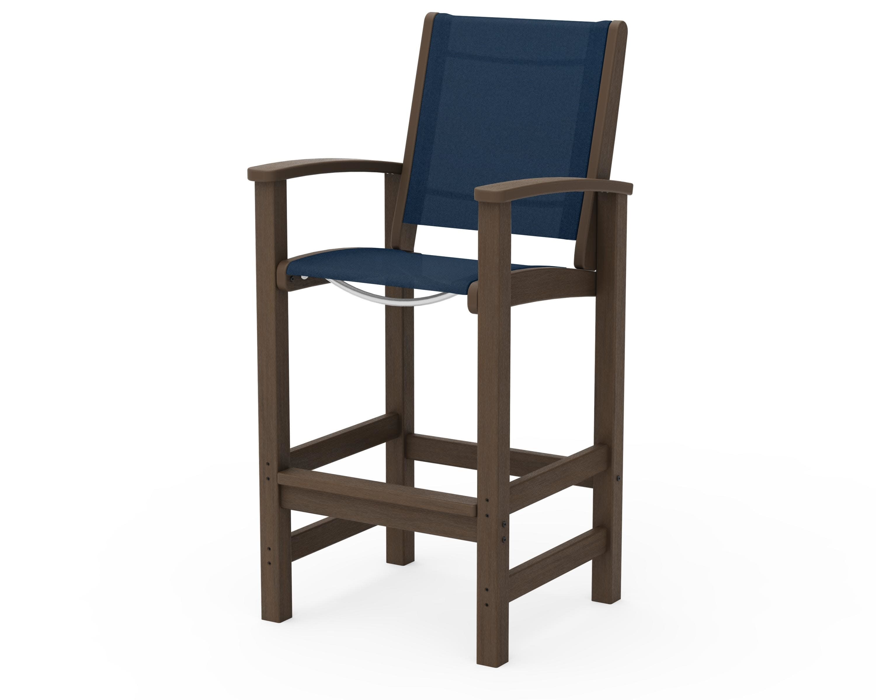 Coastal Bar Chair in Kona / Navy Blue Sling
