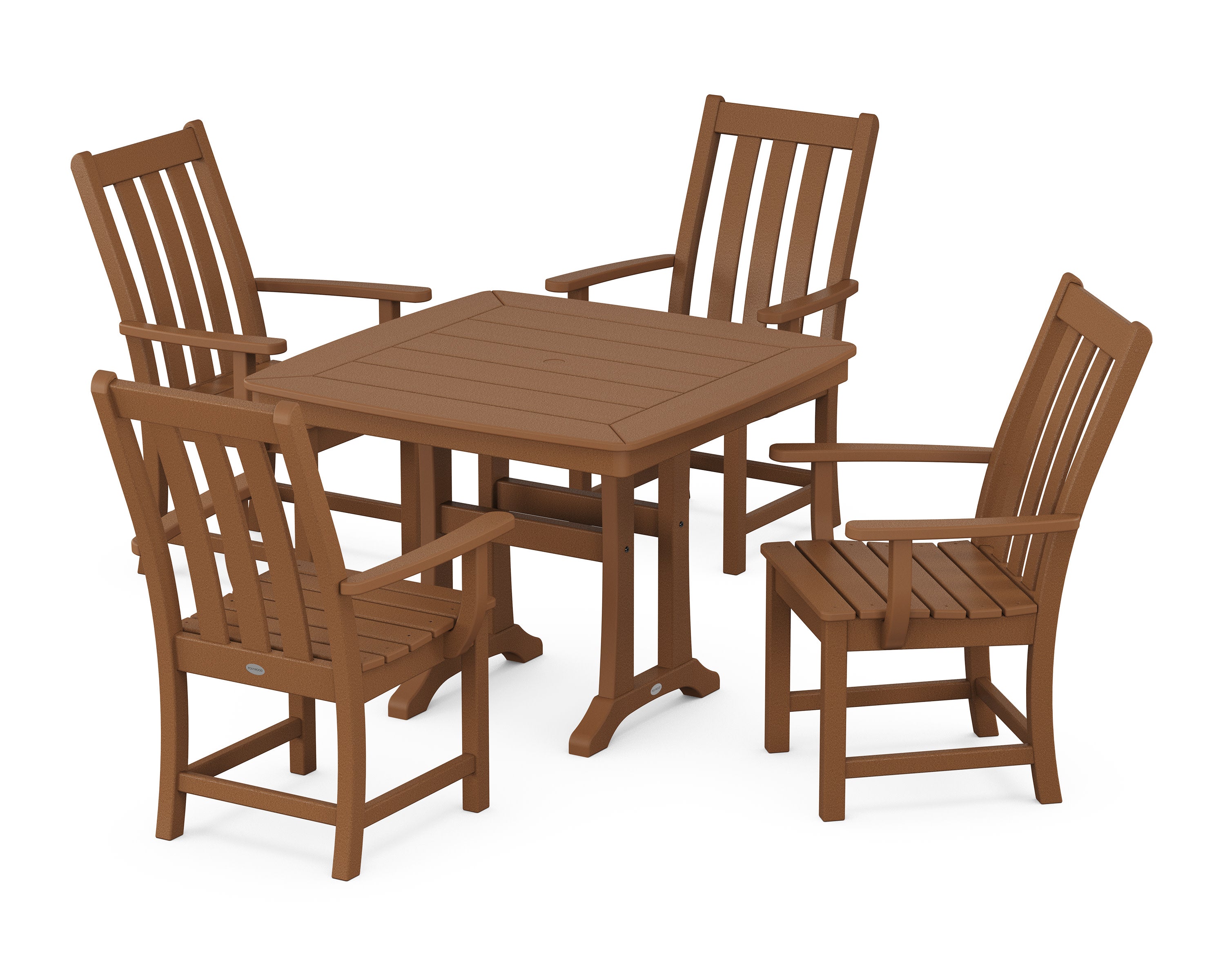 Vineyard 5-Piece Dining Set with Trestle Legs in Teak